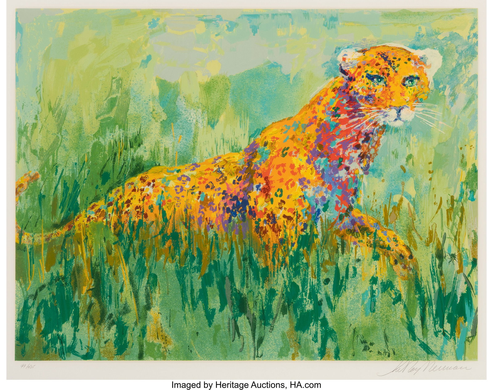 LeRoy Neiman (1921-2012) Prowling Leopard, 2003 : LeRoy Neiman (1921-2012) Prowling Leopard, 2003 Screenprint in colors on wove paper 29 x 36-1/2 inches (73.7 x 92.7 cm) (sight) Ed. 99/