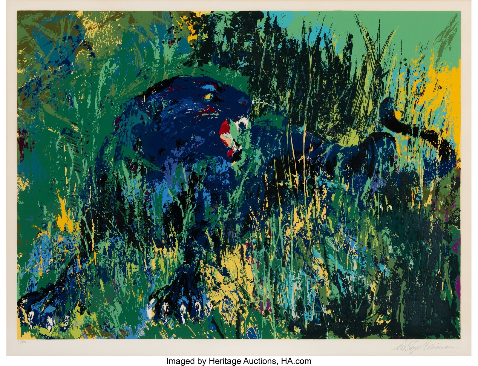LeRoy Neiman (1921-2012) Black Panther, 1975 Scr: LeRoy Neiman (1921-2012) Black Panther, 1975 Screenprint in colors on wove paper 31-1/2 x 41 inches (80.0 x 104.1 cm) (sight) Ed. 161/3