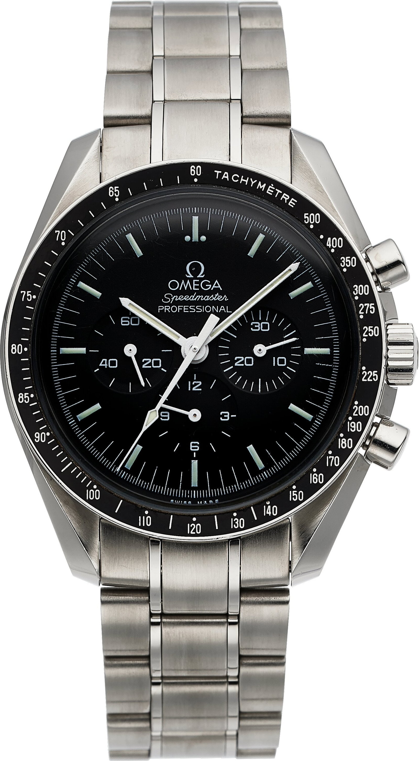Omega Speedmaster Professional Moonwatch, Black : Omega Speedmaster Professional Moonwatch, Black Dial, Ref. 310.30.42.50.01.001 Case: 42 mm, stainless steel, three body, s