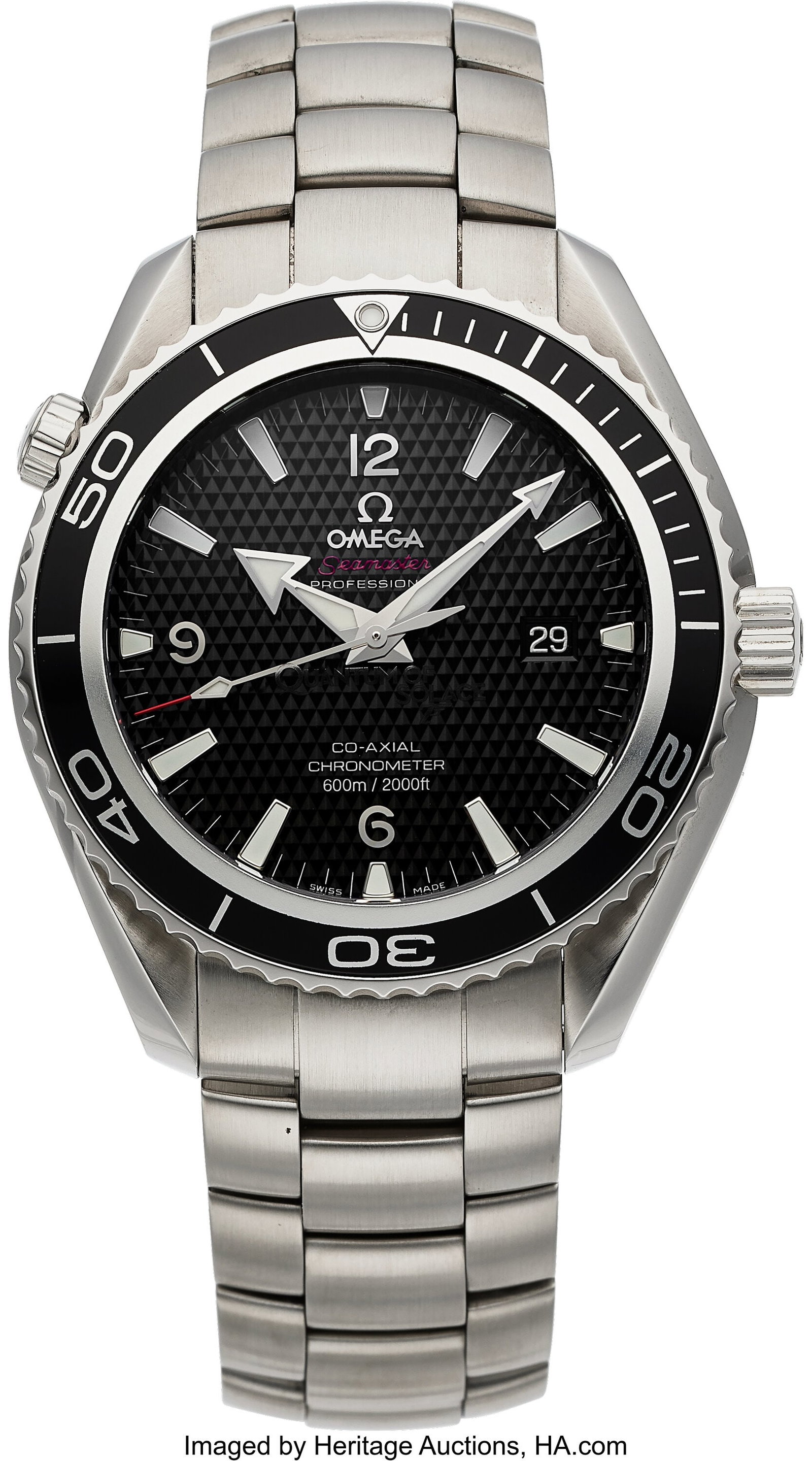 Omega Seamaster Professional Planet Ocean, Quant: Omega Seamaster Professional Planet Ocean, Quantum of Solace LE, Full Set, Ref. 22230462001001 Case: 45 mm, stainless steel, three body, screw-down cas