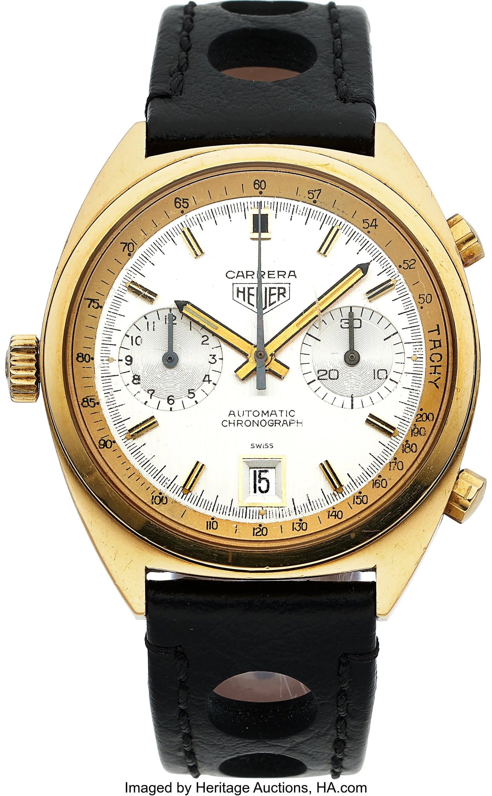 Heuer Carrera, 18k Yellow Gold, Ref. 1158 Case: