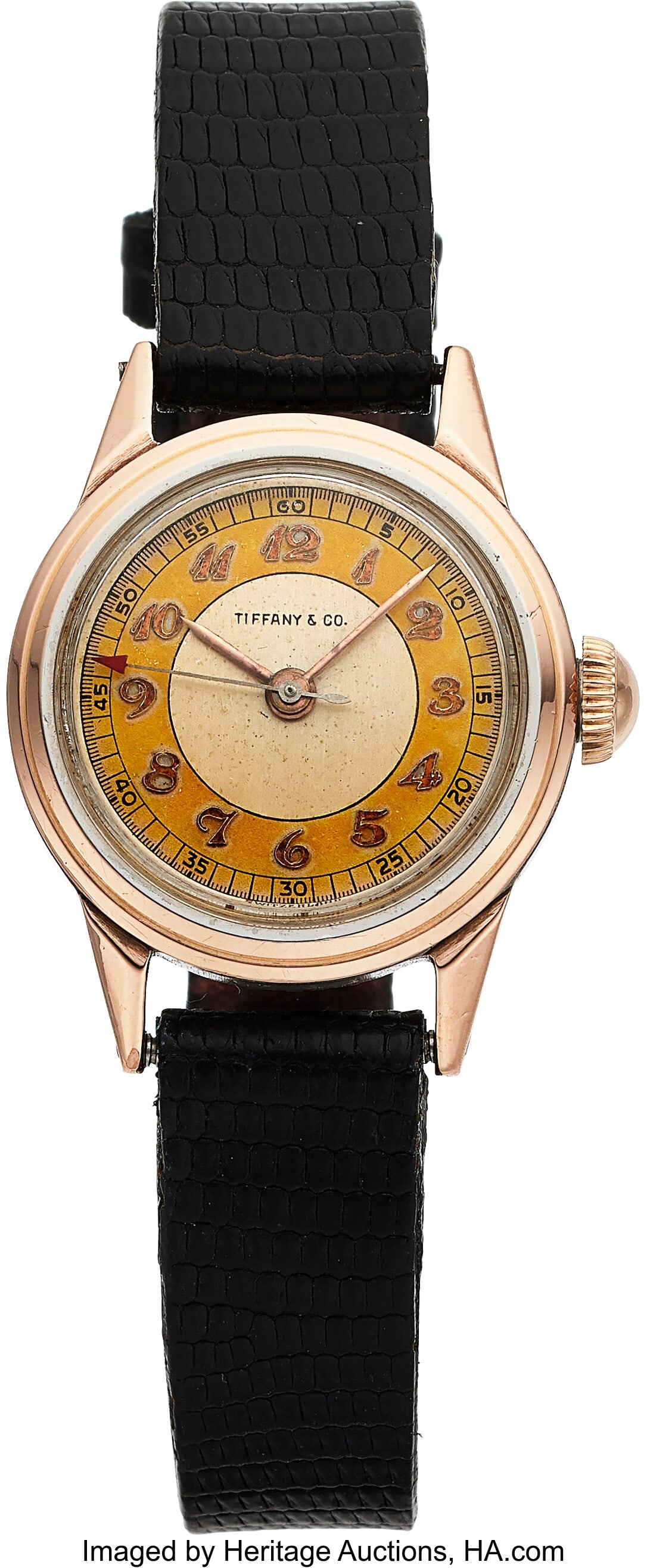 Tiffany-Movado Vintage Bullseye Lady's Two Tone : Tiffany-Movado Vintage Bullseye Lady's Two Tone Stainless Steel and 14k Rose Gold, Ref. 13310 Case: 24 mm, stainless steel and 14k rose gold, three body,