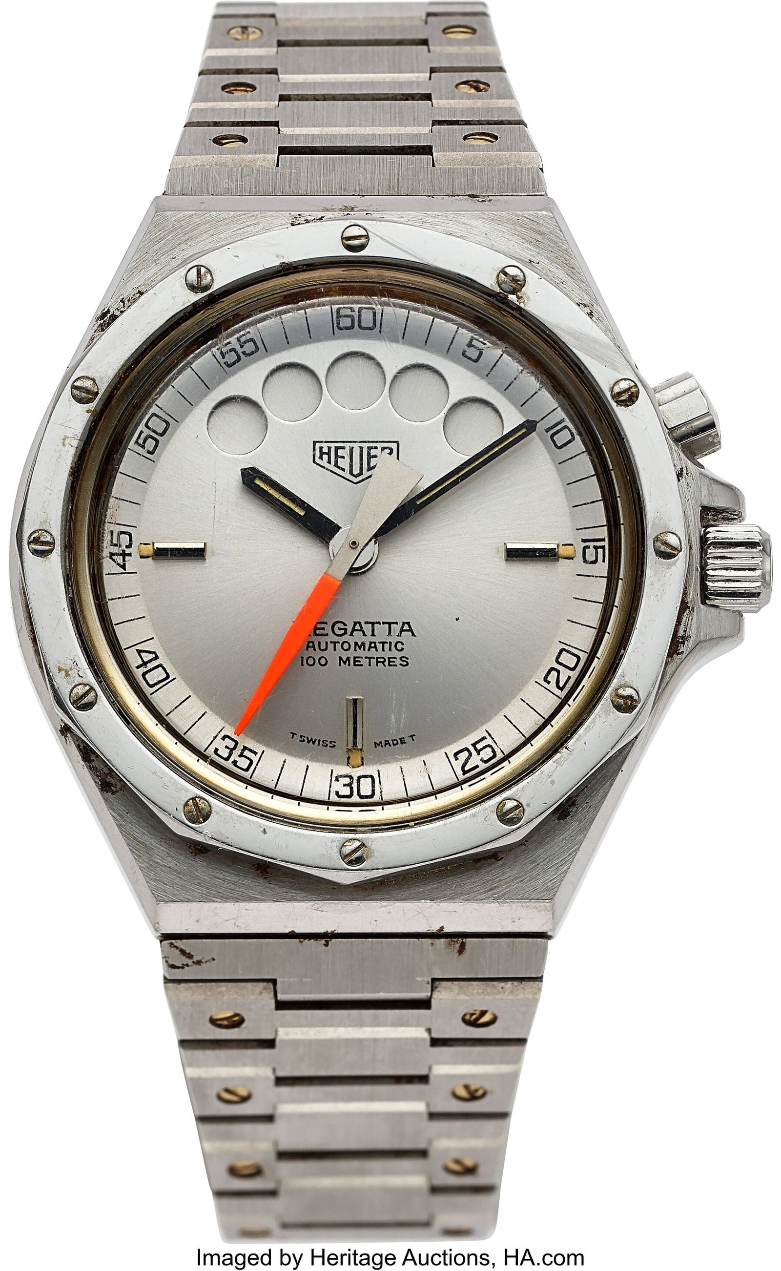 Heuer Regatta Yacht-Timer, Stainless Steel, Ref.: Heuer Regatta Yacht-Timer, Stainless Steel, Ref. 134.500 Case: 40 mm, stainless steel, three body, screw-down case back, 12 screw bezel