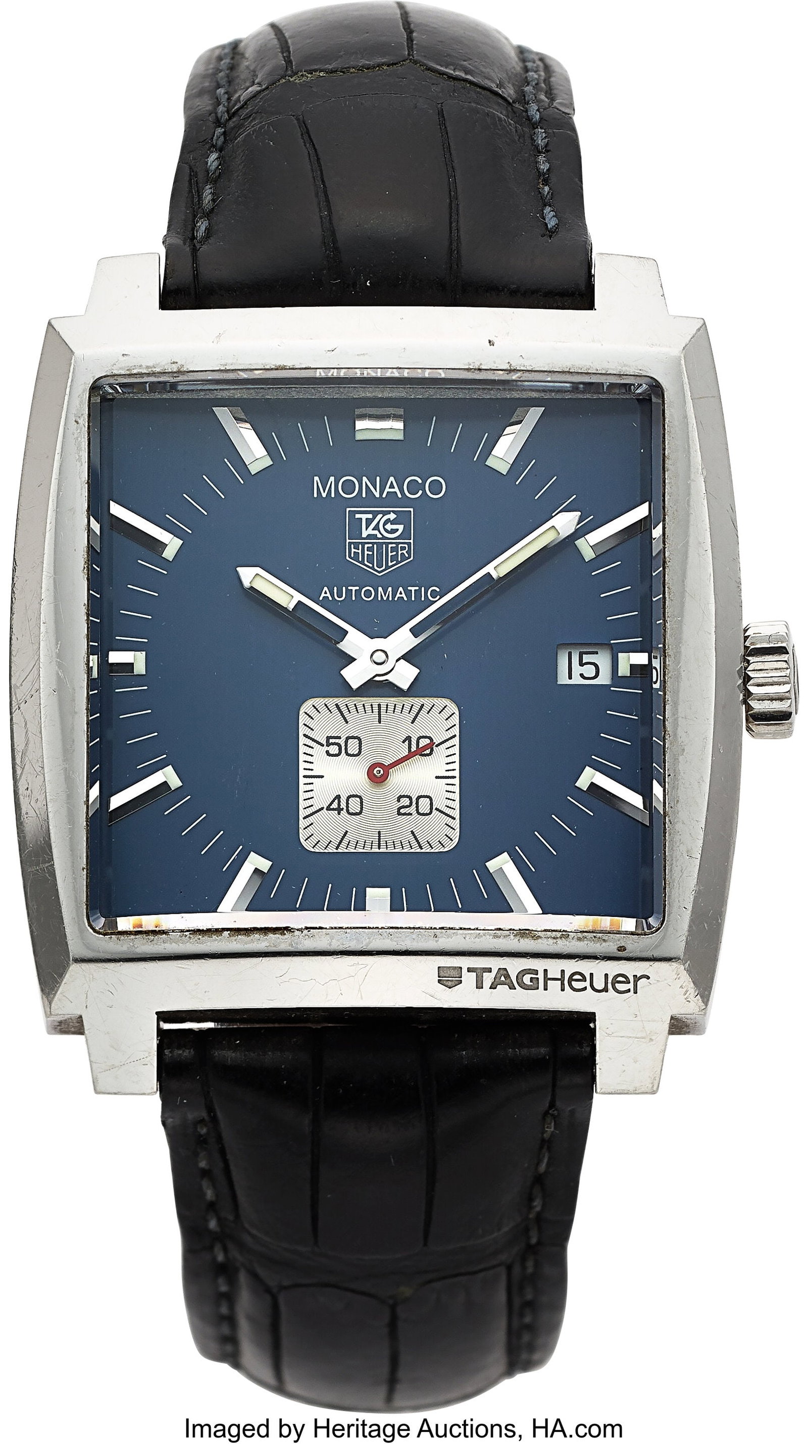 Tag Heuer Monaco, 37 mm, Stainless Steel, Ref. W: Tag Heuer Monaco, 37 mm, Stainless Steel, Ref. WW2111 Case: 37 mm x 36 mm, stainless steel, two body, four screw case back with exhibition