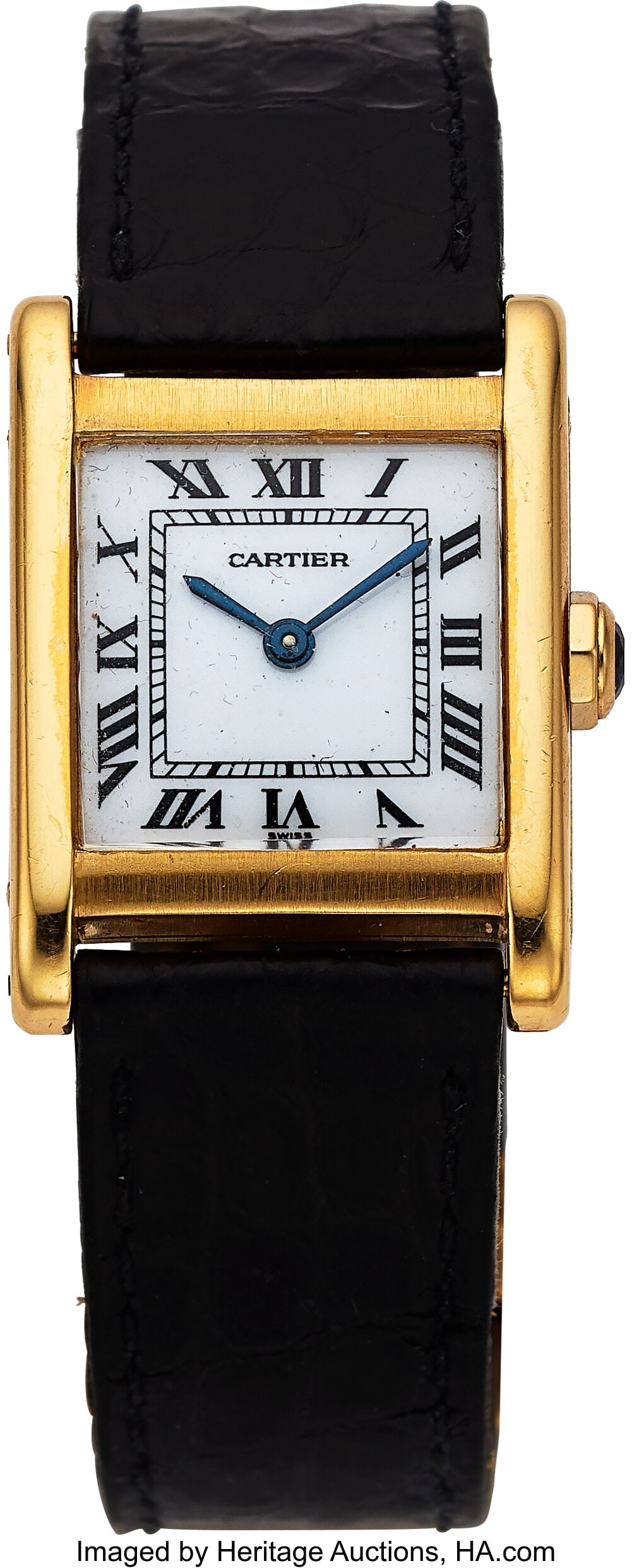 Cartier Tank Normale, 18k Yellow Gold, Ref. 7809: Cartier Tank Normale, 18k Yellow Gold, Ref. 78092 Case: 22 mm, 18k yellow gold, two body, four screw case back, No. 780920572 Dial: white 