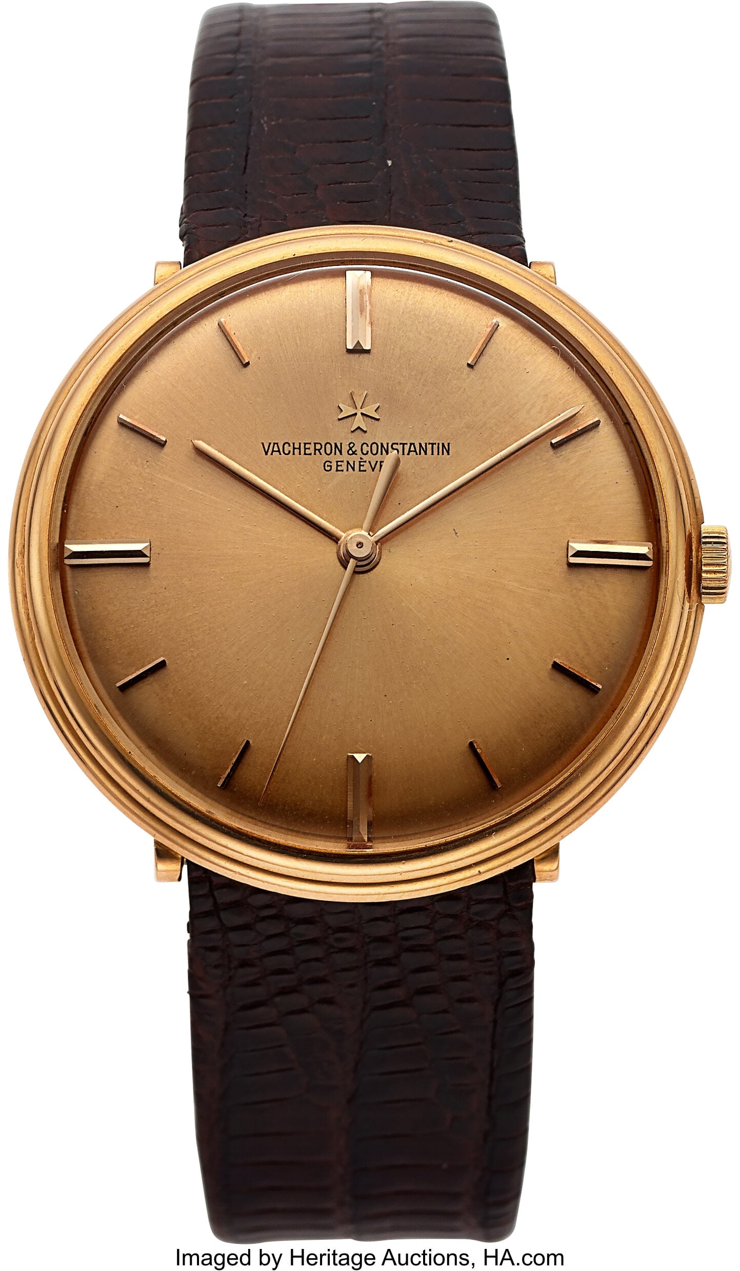 Vacheron & Constantin, Ref. 6547 Very Fine Gold : Vacheron & Constantin, Ref. 6547 Very Fine Gold Center S Case: 34 mm, 18k gold, solid snap back, stepped bezel, small disc lugs, No. 382099 