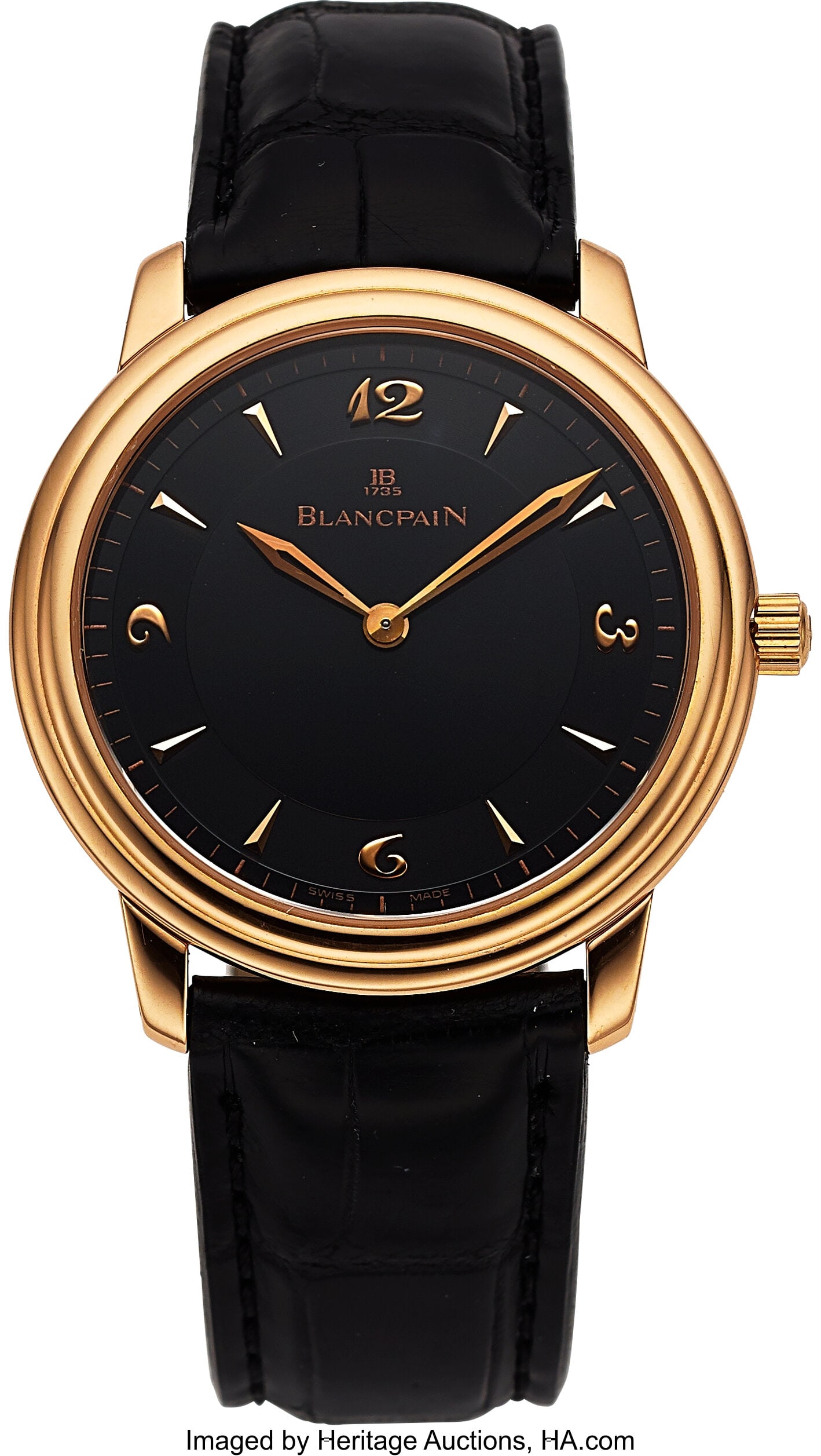 Blancpain Ultra Thin, 18k Rose Gold, LE 236/300 : Blancpain Ultra Thin, 18k Rose Gold, LE 236/300 Case: 36 mm, 18k rose gold, two body, snap-on exhibition case back, fixed stepped bezel, No. 