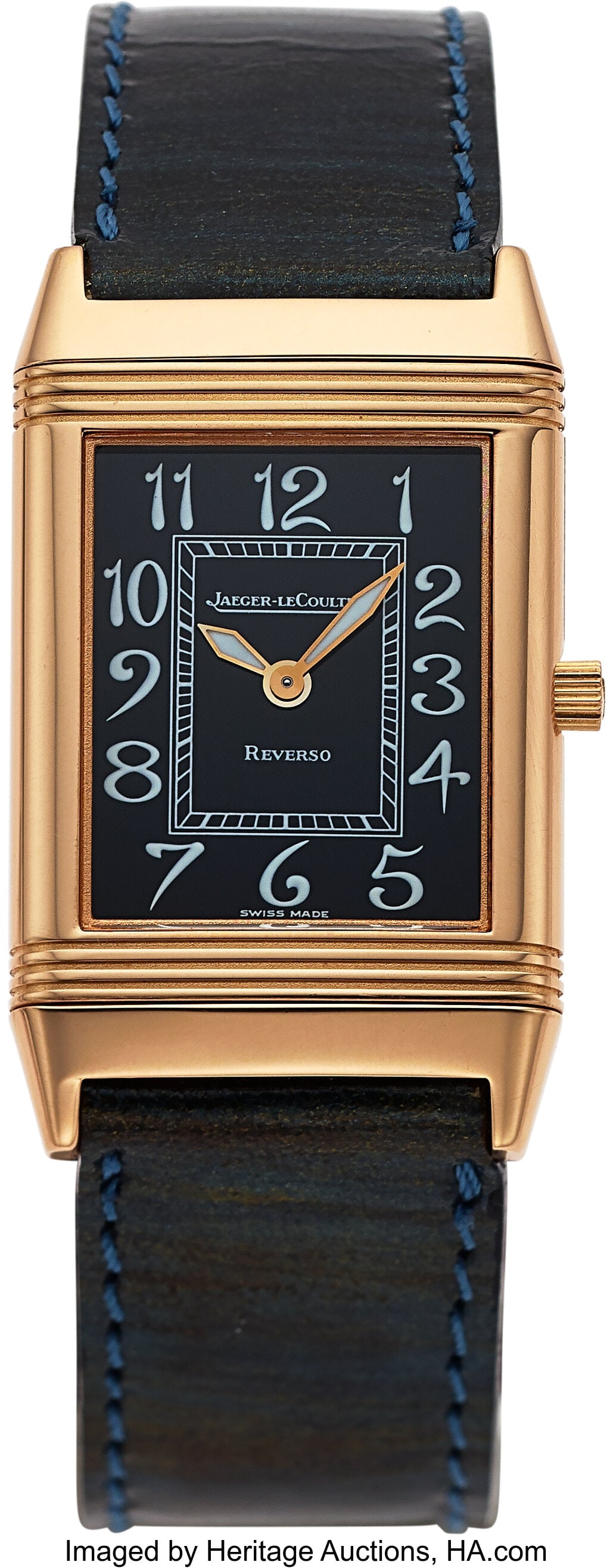 Jaeger LeCoultre Reverso Classique, 18k Rose Gol: Jaeger LeCoultre Reverso Classique, 18k Rose Gold, Ref. 250.2.86 Case: 23 mm x 33 mm, 18k rose gold, Reverso body, No. 1900567 Dial&colo