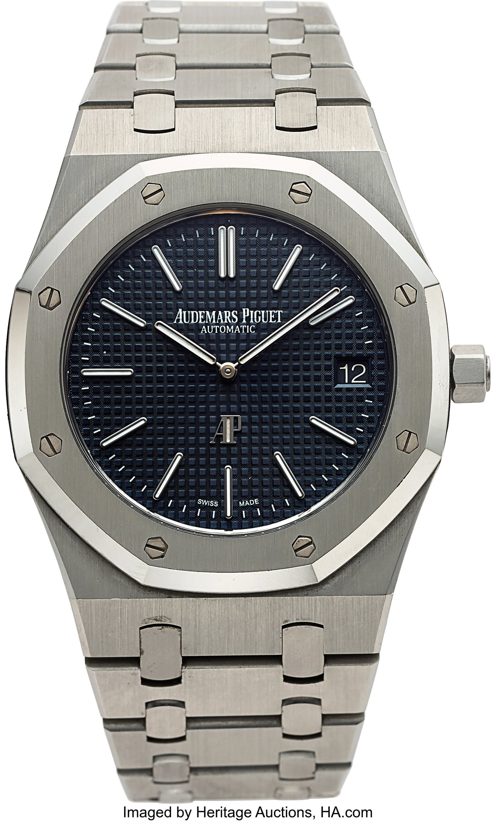 Audemars Piguet Royal Oak Jumbo, Extra-Thin Ref.: Audemars Piguet Royal Oak Jumbo, Extra-Thin Ref. 15202ST, circa 2016 Case: 39 mm, stainless steel, three body, transparent case back, polished and brus