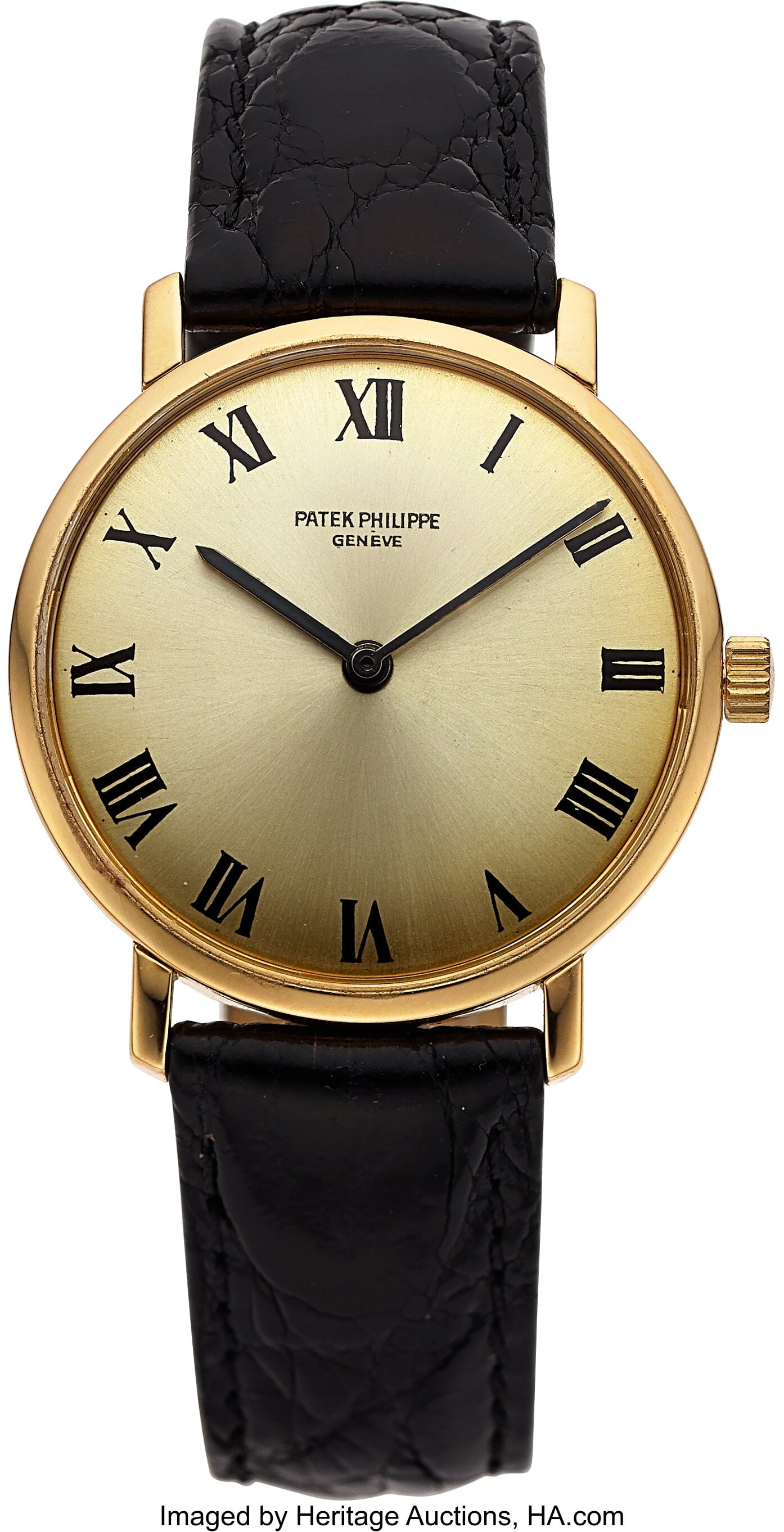 Patek Philippe Calatrava, 18k Rose Gold, Ref. 35: Patek Philippe Calatrava, 18k Rose Gold, Ref. 3562/1J Case: 33 mm, 18k rose gold, two body Dial: champagne dial, black Roman numerals, black