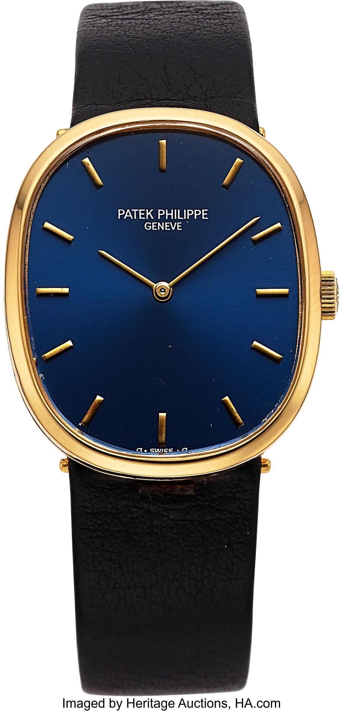 Patek Philippe Golden Ellipse, 18k Yellow Gold, : Patek Philippe Golden Ellipse, 18k Yellow Gold, Ref. 3748 Case: 27 mm x 32 mm, 18k yellow gold, two body, snap-on case back, No. 531177 Dial&col