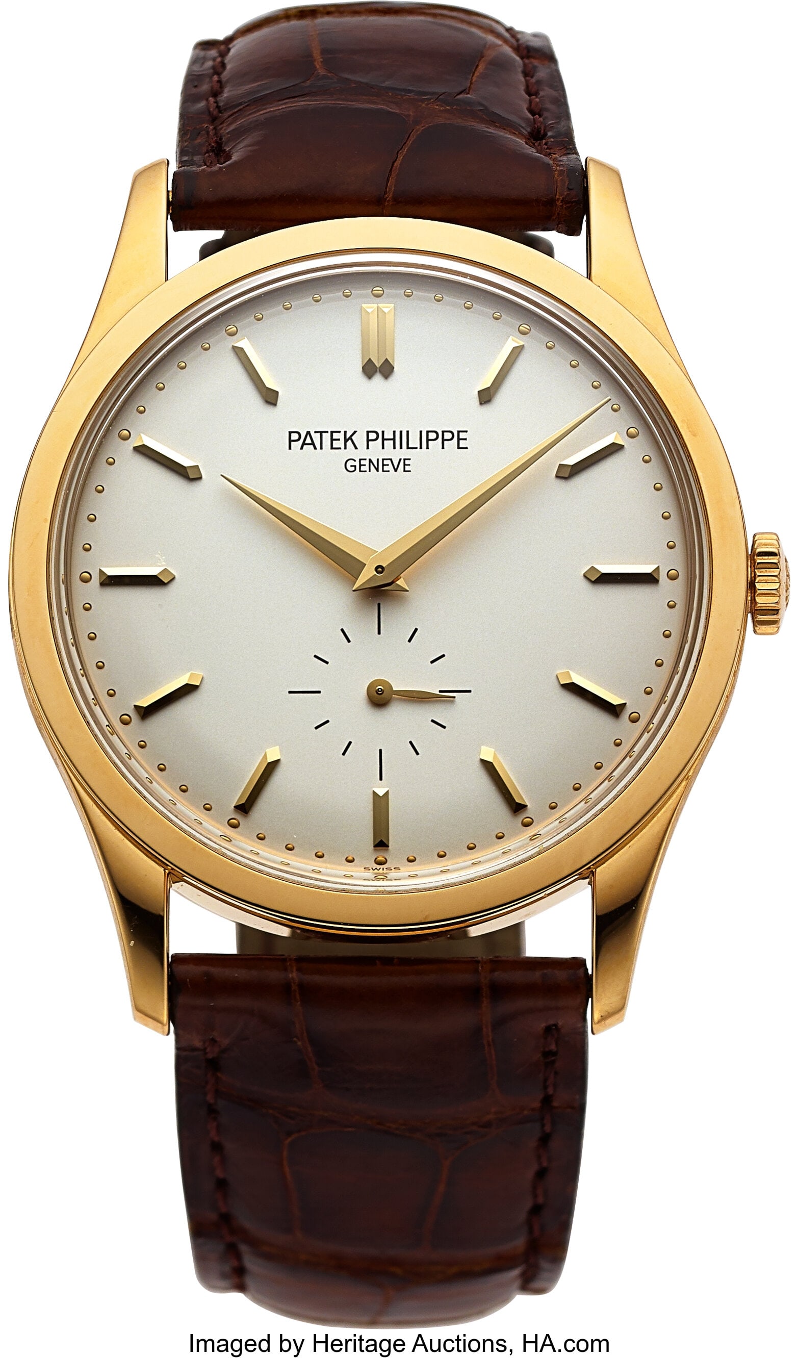 Patek Philippe Calatrava, 18k Yellow Gold, Ref. : Patek Philippe Calatrava, 18k Yellow Gold, Ref. 5196J Case: 37 mm, 18k yellow gold, two body, snap-on case back, No. 4571236 Dial: cream d