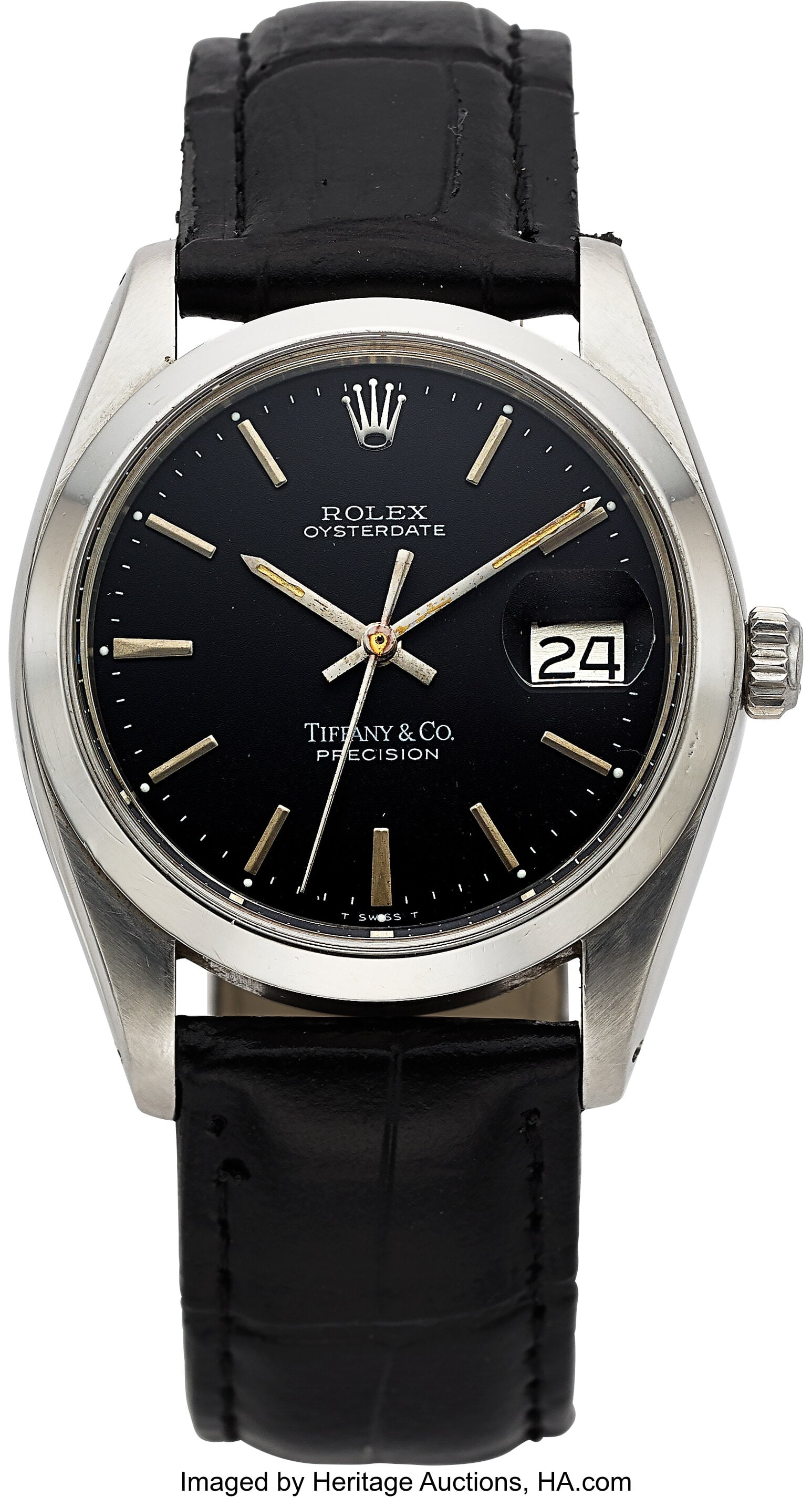 Rolex Oysterdate Tiffany and Co. Precision, Ref.: Rolex Oysterdate Tiffany and Co. Precision, Ref. 6694 Case: 34 mm, stainless steel, three body, screw-down case back and crown, fixed domed bezel&comm