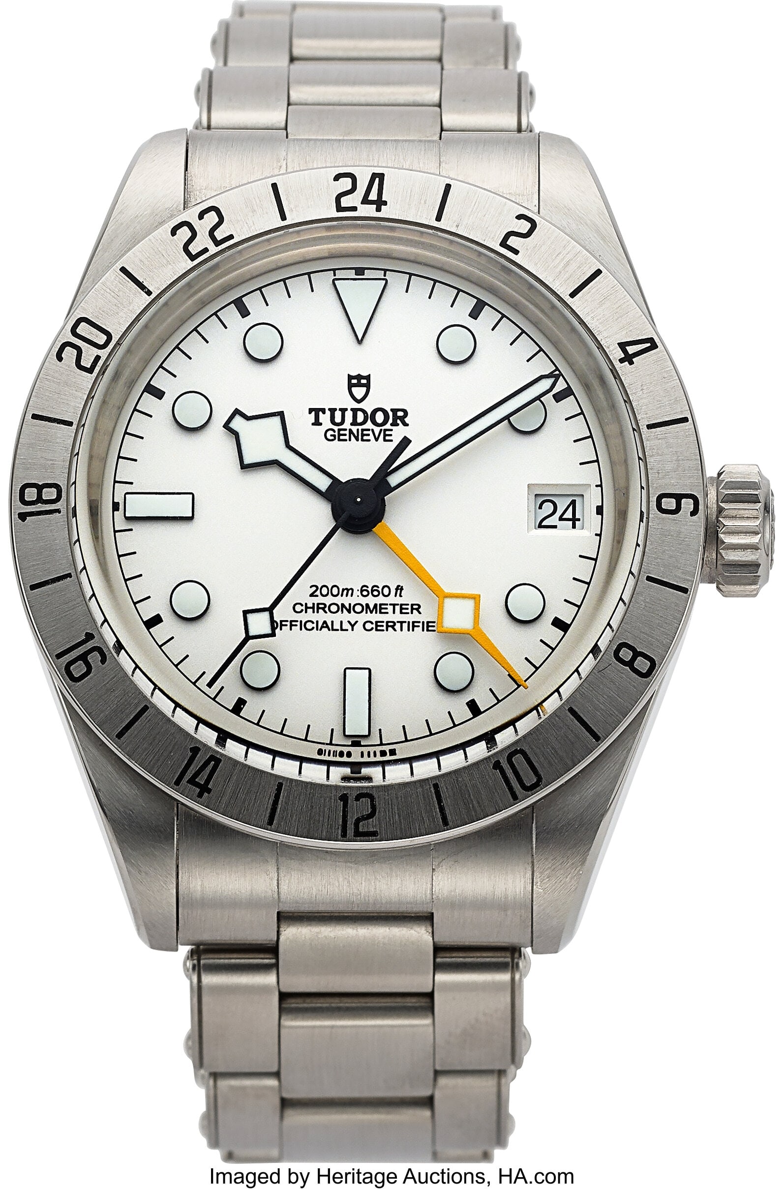 Tudor Black Bay Pro, Opaline Dial, Ref. M79470-0: Tudor Black Bay Pro, Opaline Dial, Ref. M79470-0004 Case: 40 mm, stainless steel, three body, screw-down case back and crown, fixed bezel with black Ar