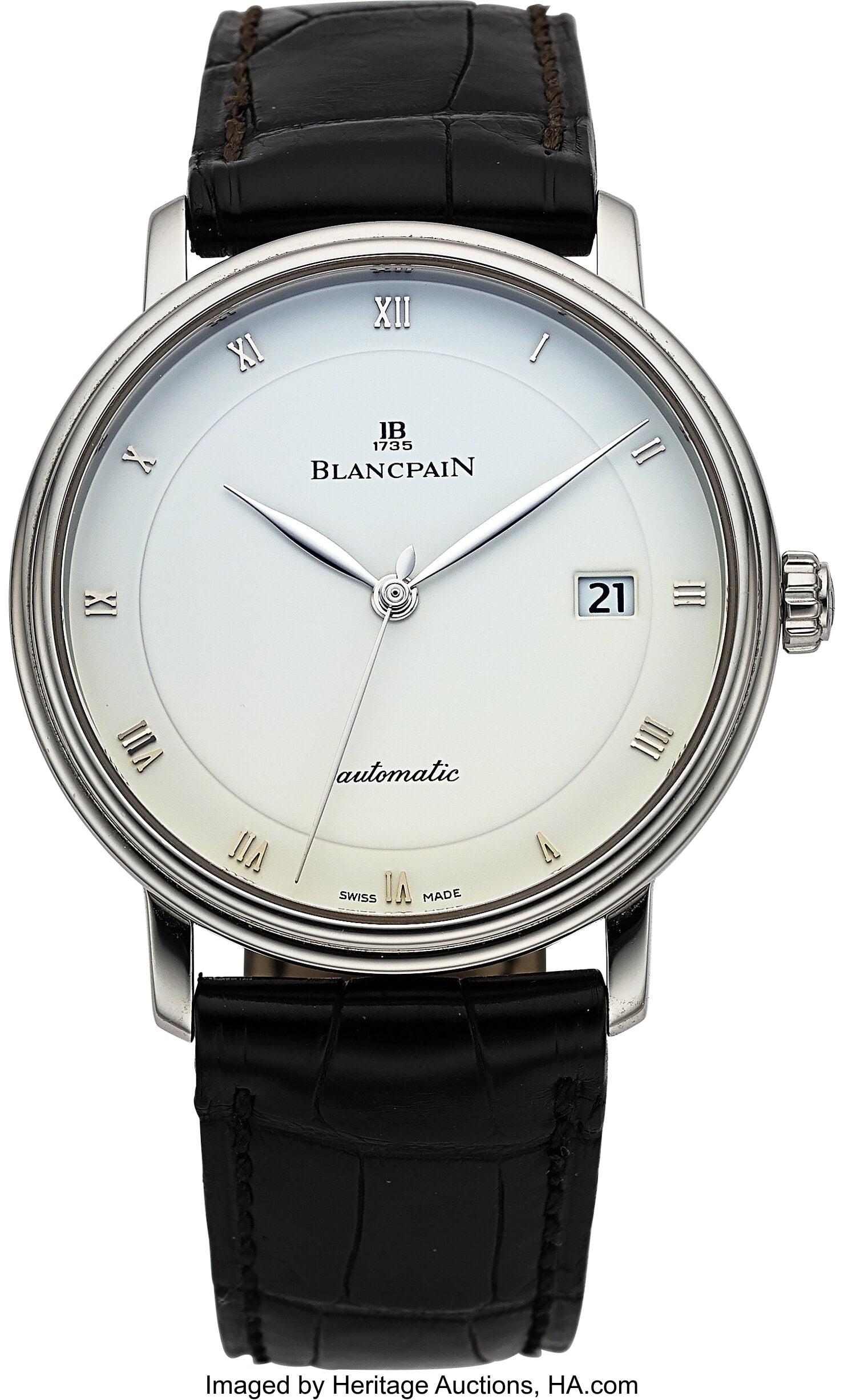 Blancpain Villeret Ultra-Slim, Stainless Steel, : Blancpain Villeret Ultra-Slim, Stainless Steel, Ref. 6223-1127-55B Case: 37.5 mm, stainless steel, three body, snap-on case back, stepped bezel&