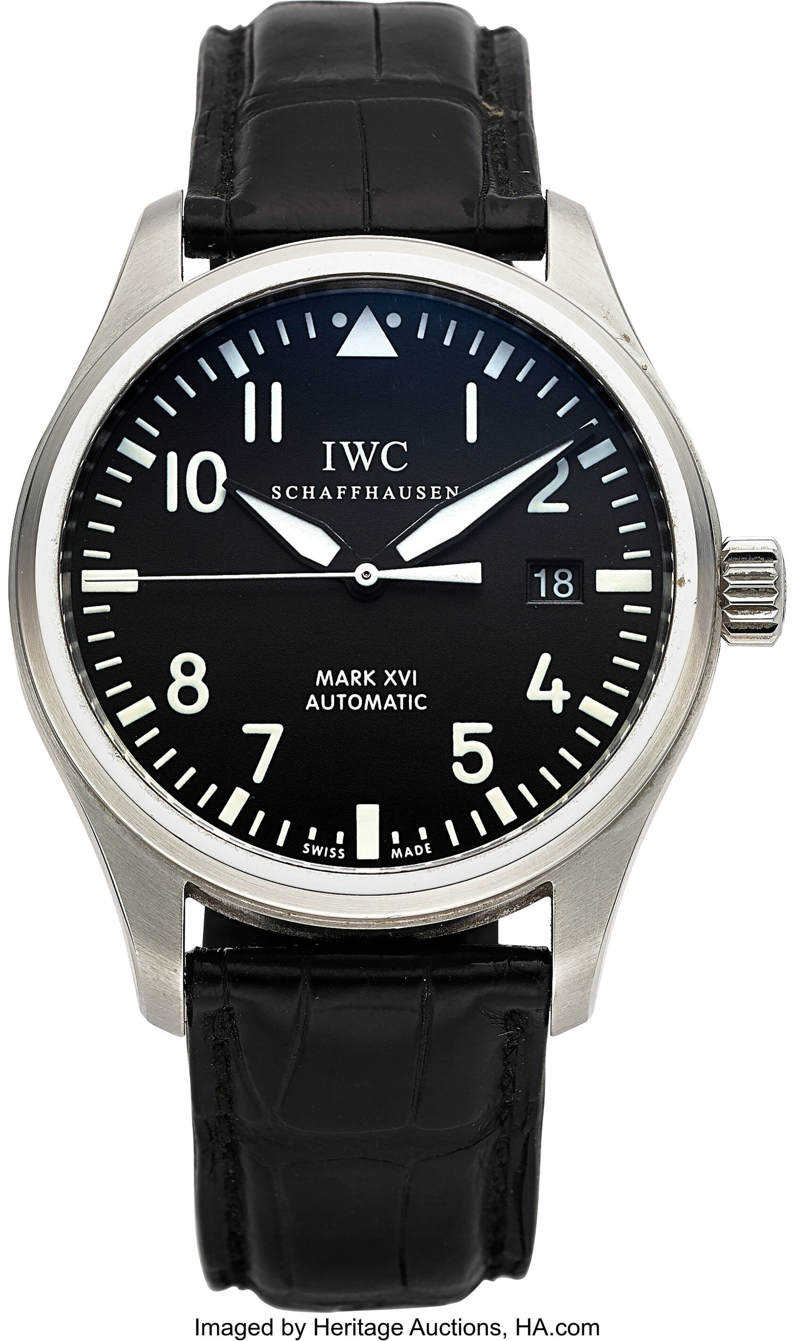 IWC Pilot Mark XVI, 39mm, Steel, Ref. IW325501 : IWC Pilot Mark XVI, 39mm, Steel, Ref. IW325501 Case: 39 mm, stainless steel, three body, screw-down case back and crown, No. 3194325 Dial&