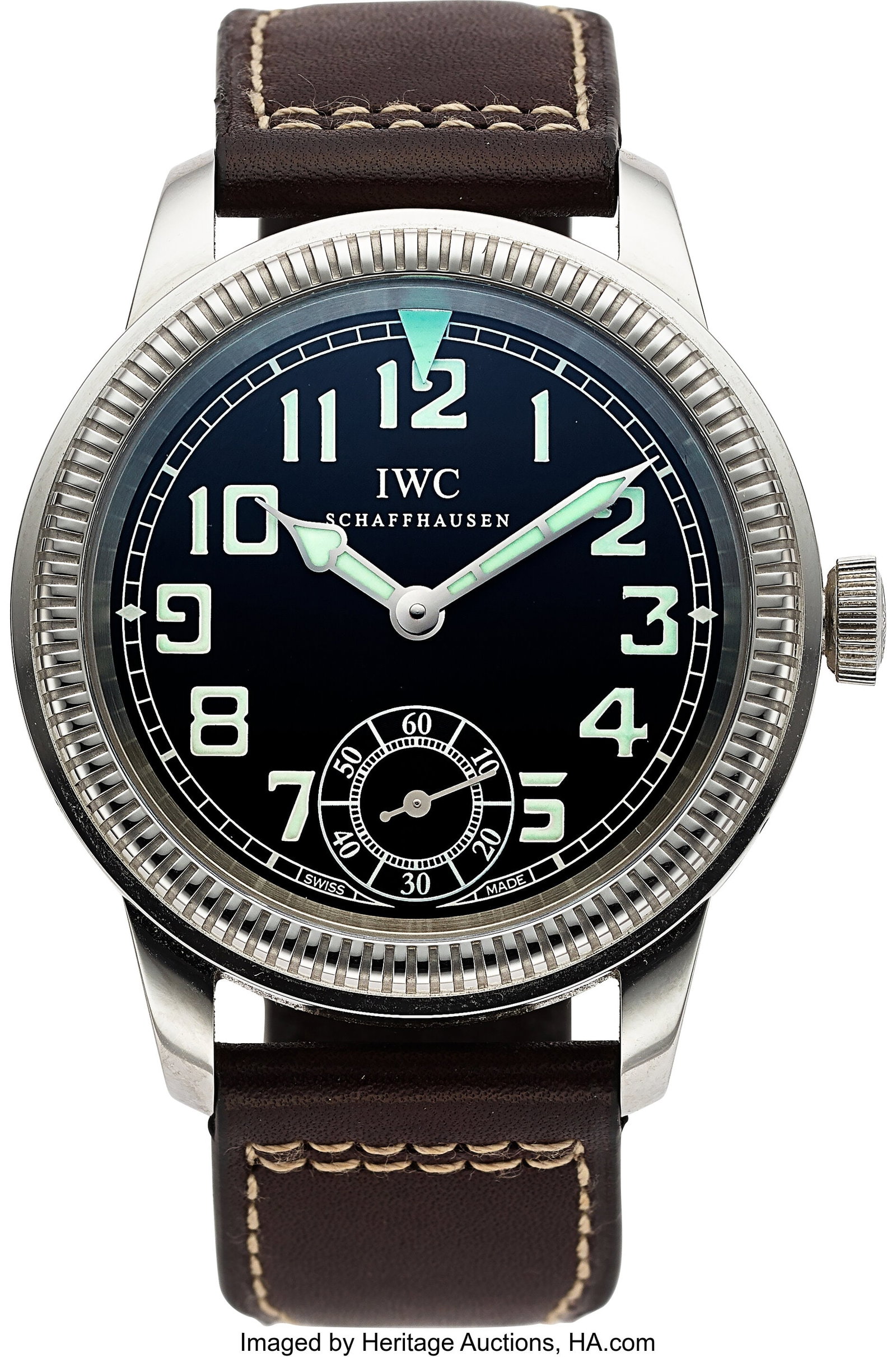 IWC Pilot Fliegeruhr, 44 mm, Steel, Ref. IW32540: IWC Pilot Fliegeruhr, 44 mm, Steel, Ref. IW325401 Case: 44 mm, stainless steel, three body, screw-down exhibition case back , bidirectional rotat