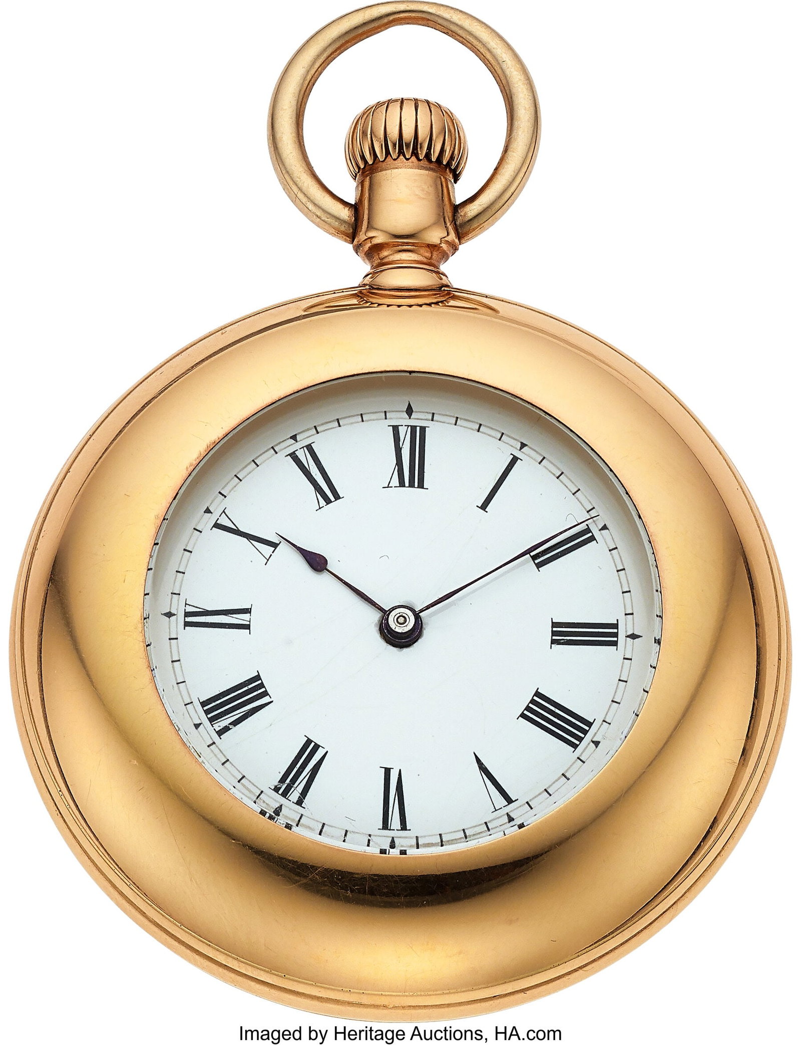 Patek Philippe, "Unique" Half-Open Face 5 Piece : Patek Philippe, "Unique" Half-Open Face 5 Piece Case Pocket Watch Circa 1872 Original Box And Cert Case: 48 mm, 18k yellow gold, 5 body case, No. 38413, gold