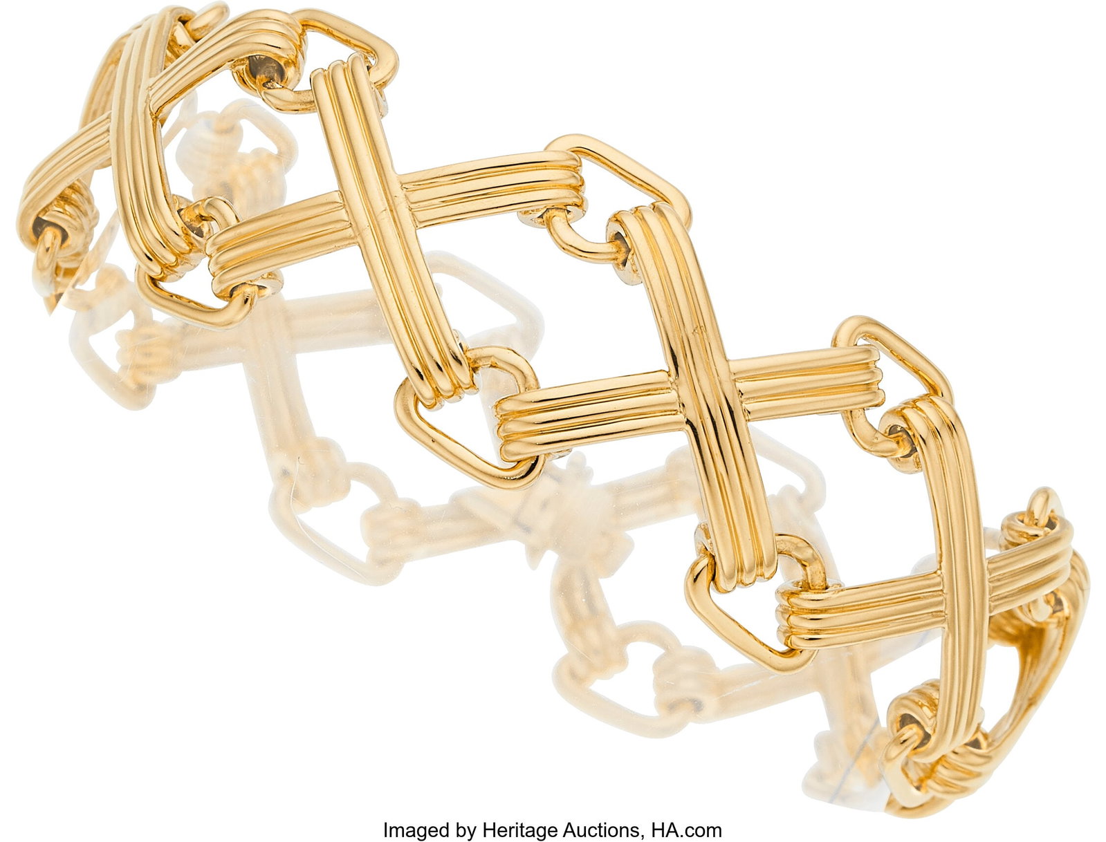 Schlumberger for Tiffany & Co. Gold Bracelet Me: Schlumberger for Tiffany & Co. Gold Bracelet Metal: 18k gold Marked: Tiffany & Co.; Schlumberger Studios Weight: 46.20 grams Dimensions:
