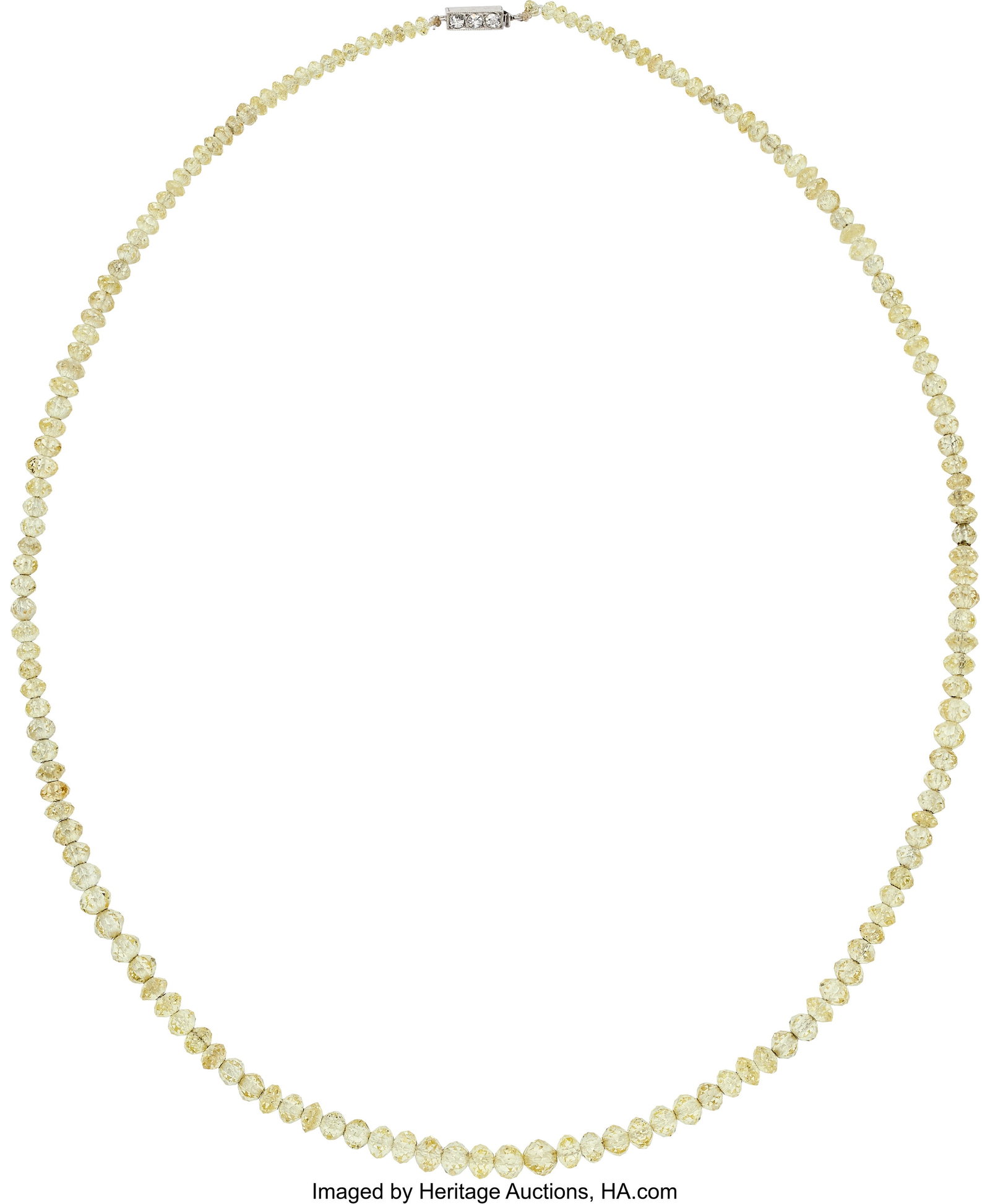 Colored Diamond, Diamond, Platinum Necklace Sto: Colored Diamond, Diamond, Platinum Necklace Stones: Colored diamond beads; single-cut diamonds weighing a total of approximately 0.10 carat Metal: Platinum Gross We