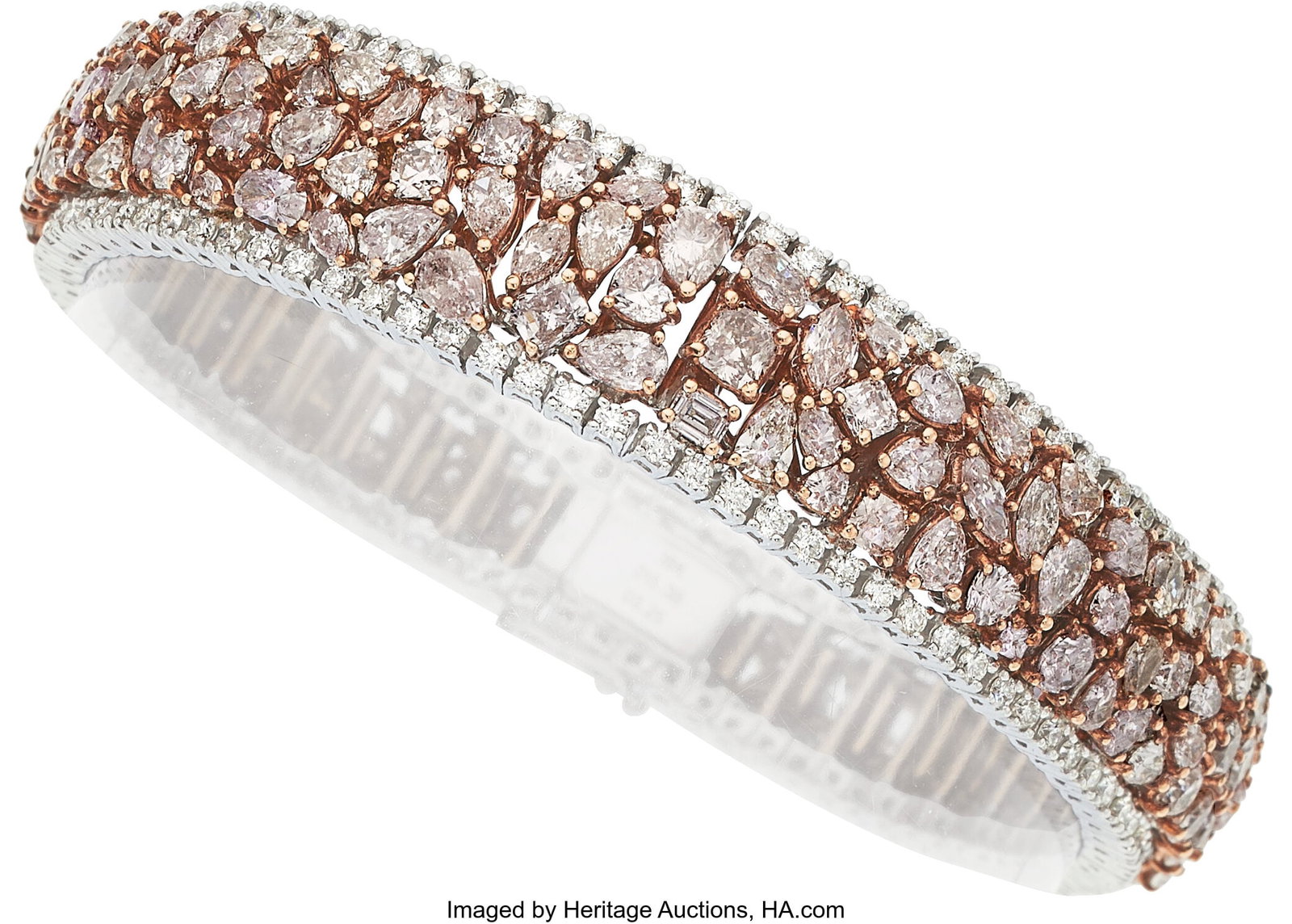 Colored Diamond, Diamond, Gold Bracelet Stones:: Colored Diamond, Diamond, Gold Bracelet Stones: Square, cushion, oval, pear, rectangular, marquise, and heart-shaped colored diamonds weighing a t