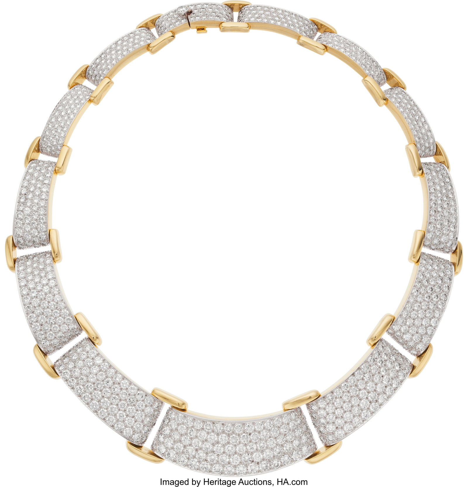 David Webb Diamond, Platinum, Gold Necklace St: David Webb Diamond, Platinum, Gold Necklace Stones: Full-cut diamonds weighing a total of 47.79 carats Metal: Platinum and 18k gold Marked: for David Webb Gross We