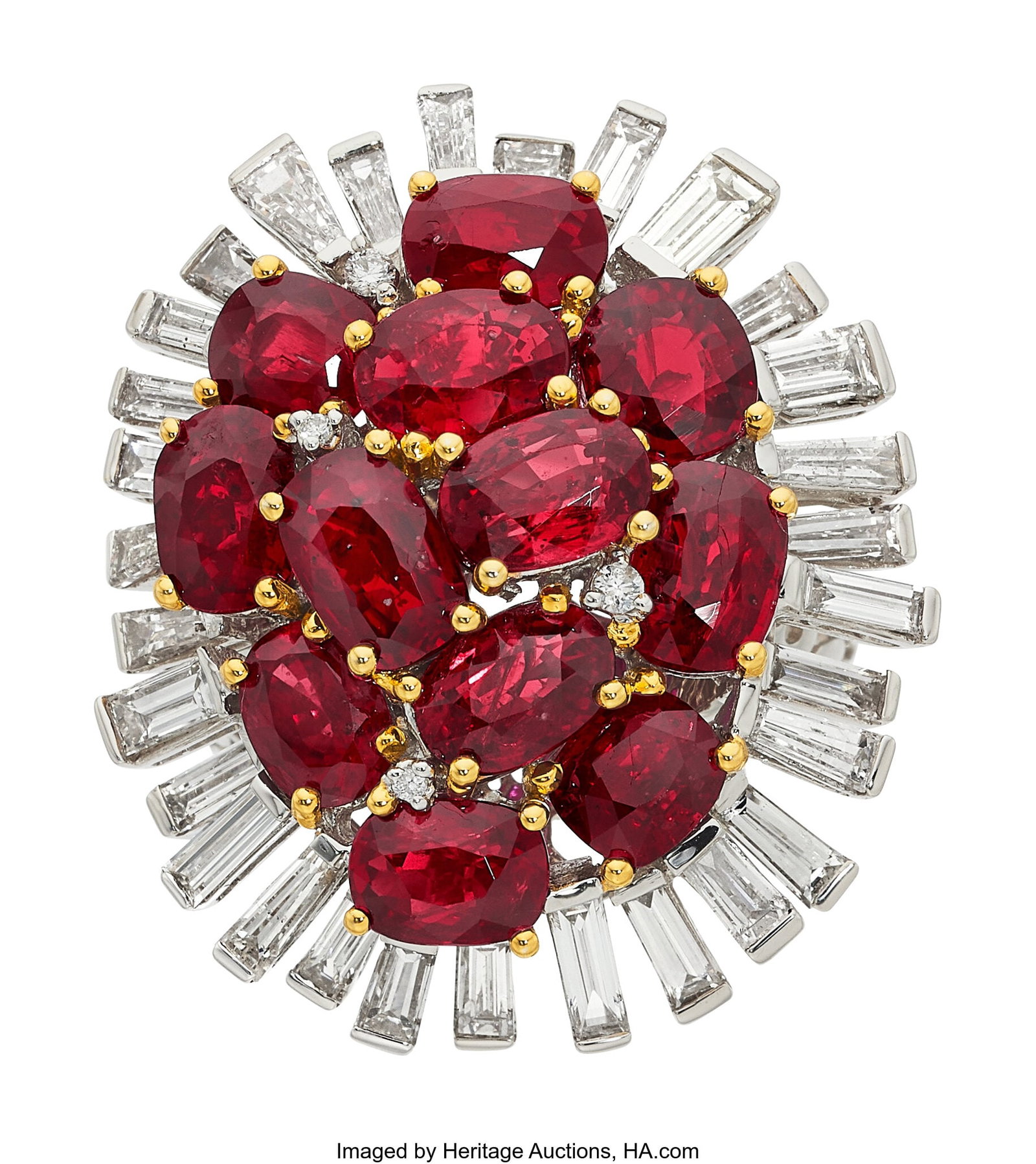 Ruby, Diamond, Gold Ring Stones: Cushion-shaped (1 of 5)
