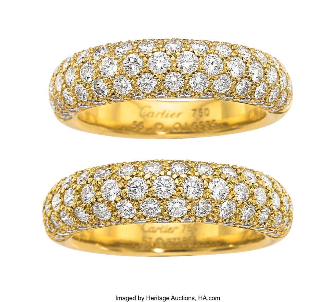 Cartier Diamond, Gold Rings, circa 2000 Stones: (1 of 5)