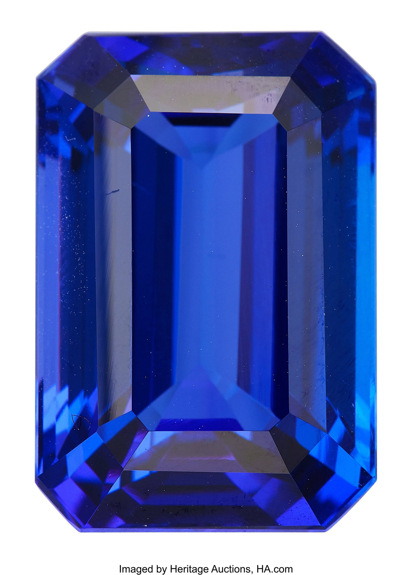 30.16 ct Tanzanite Shape: Emerald-cut Measureme: 30.16 ct Tanzanite Shape: Emerald-cut Measurements: 21.38 x 14.45 x 10.45 mm HID03101062020 © 2026 Heritage Auctions | All Rights Reserved