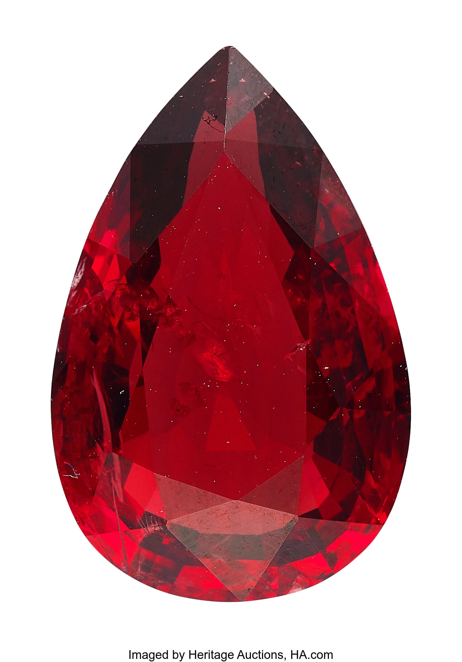 6.69 ct Burma Spinel Shape: Pear Measurements: : 6.69 ct Burma Spinel Shape: Pear Measurements: 15.71 x 10.20 x 5.57 mm Treatment: No Indications of Heating Origin: Burma (Myanmar) Report