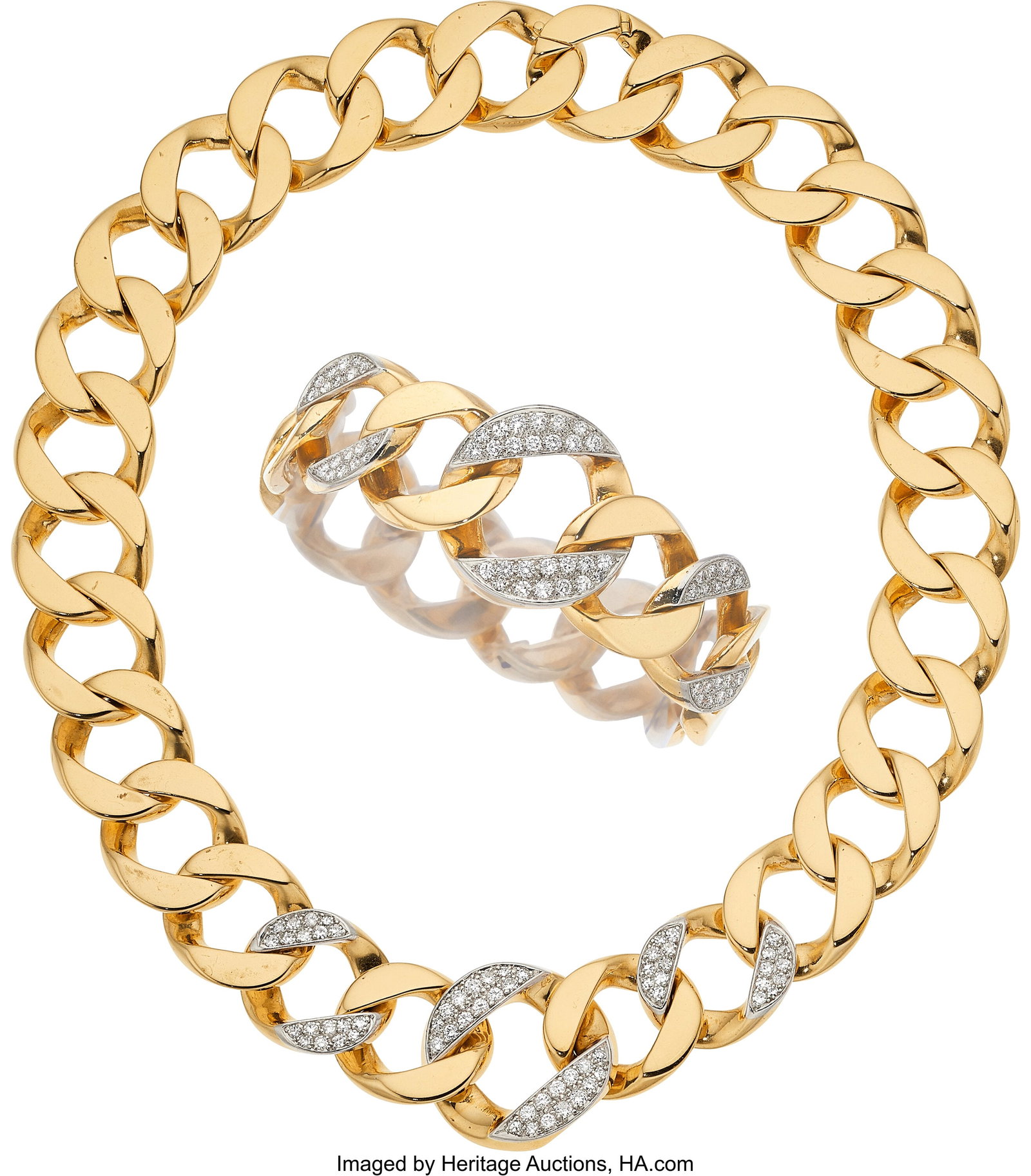 Cartier & V.C. Perren Diamond, Platinum, Gold C: Cartier & V.C. Perren Diamond, Platinum, Gold Convertible Necklace Stones: Full and single-cut diamonds weighing a total of approximately 3.00 carats Metal&c