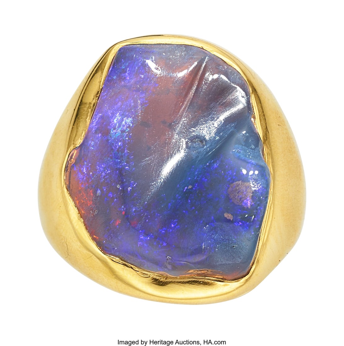 Black Opal, Gold Ring Stones: Freeform black op (1 of 3)