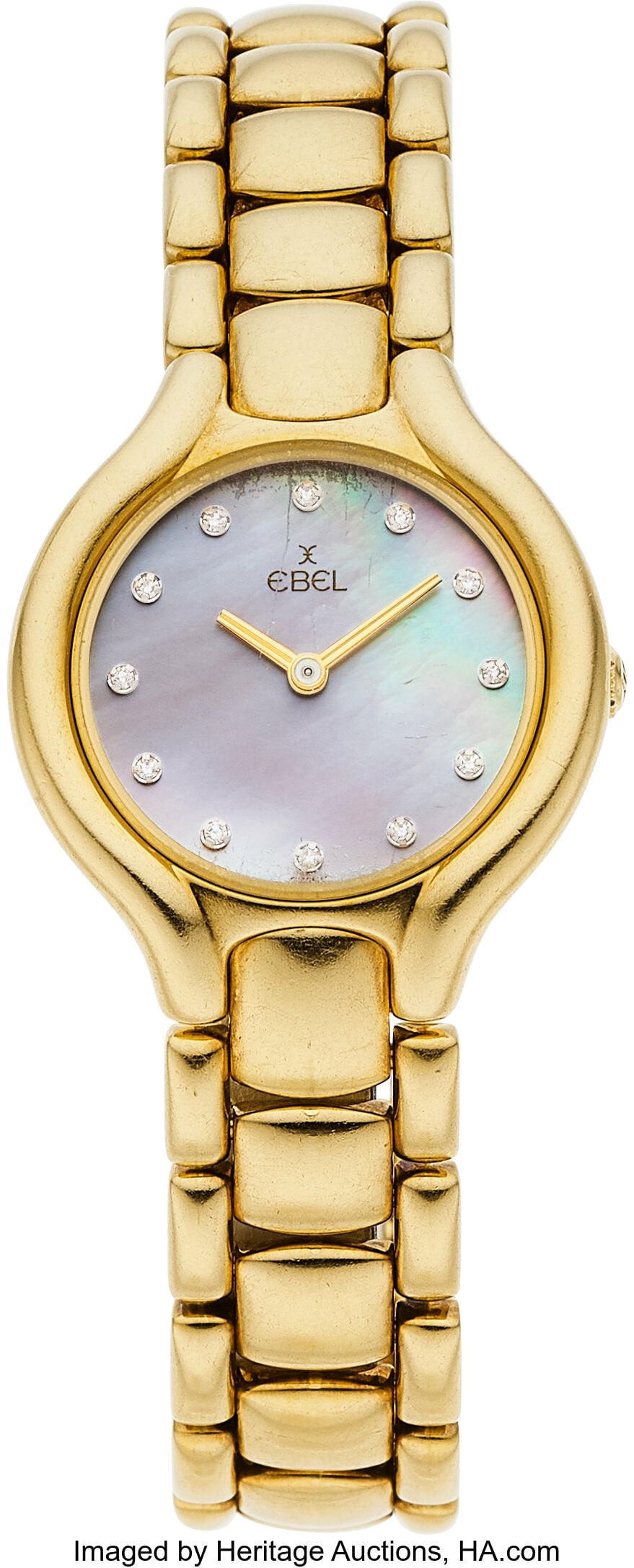 Ebel Diamond, Mother-of-Pearl, Gold "Beluga" Wat: Ebel Diamond, Mother-of-Pearl, Gold "Beluga" Watch Case: 24 mm, round, 18k gold, caseback secured by 4 screws, synthetic sapphire crystal, 866960,