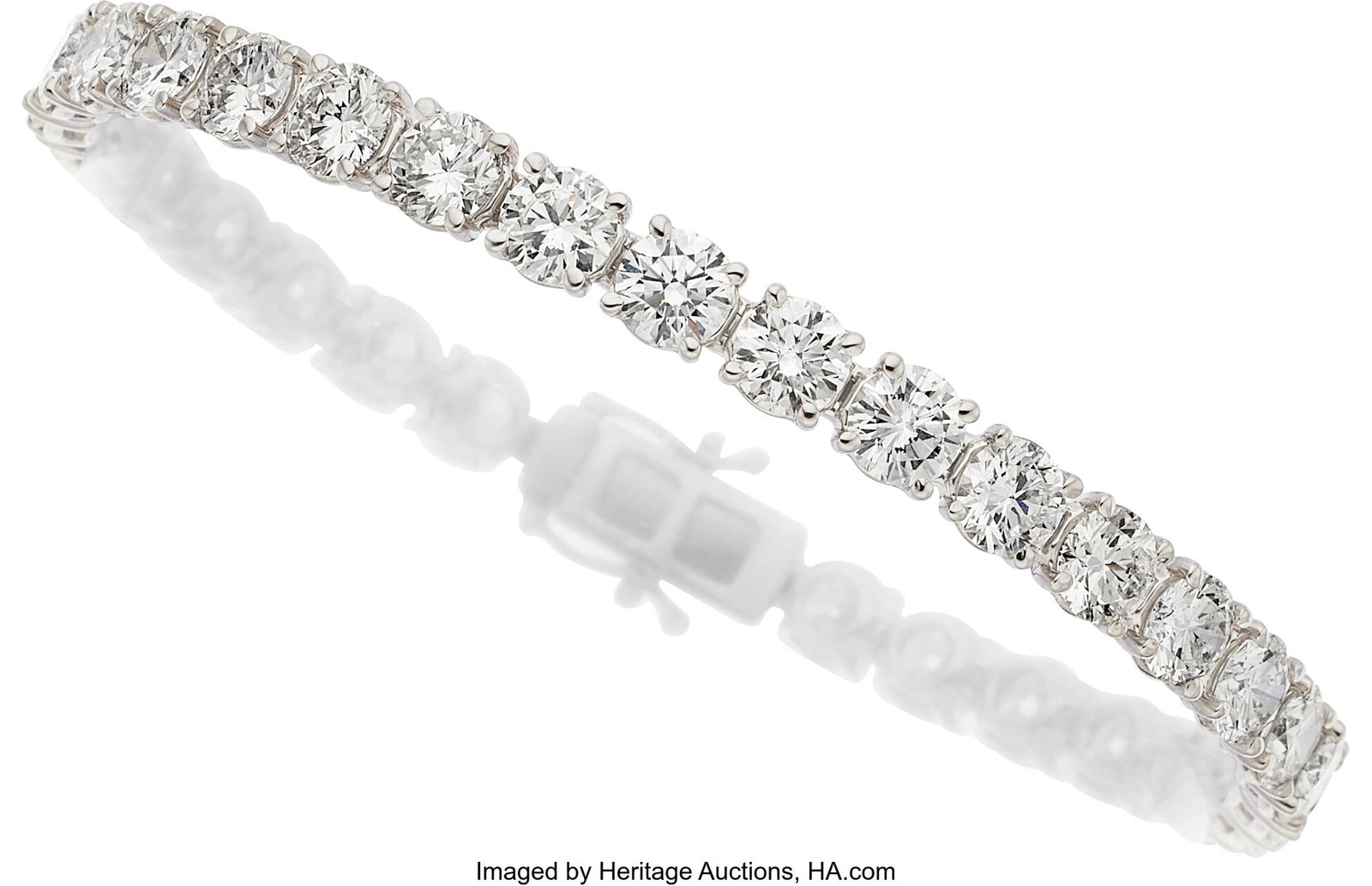 Diamond, White Gold Bracelet Stones: Round bril (1 of 10)