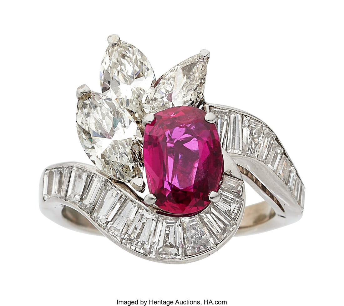Ruby, Diamond, White Gold Ring Stones: Oval-sha (1 of 4)