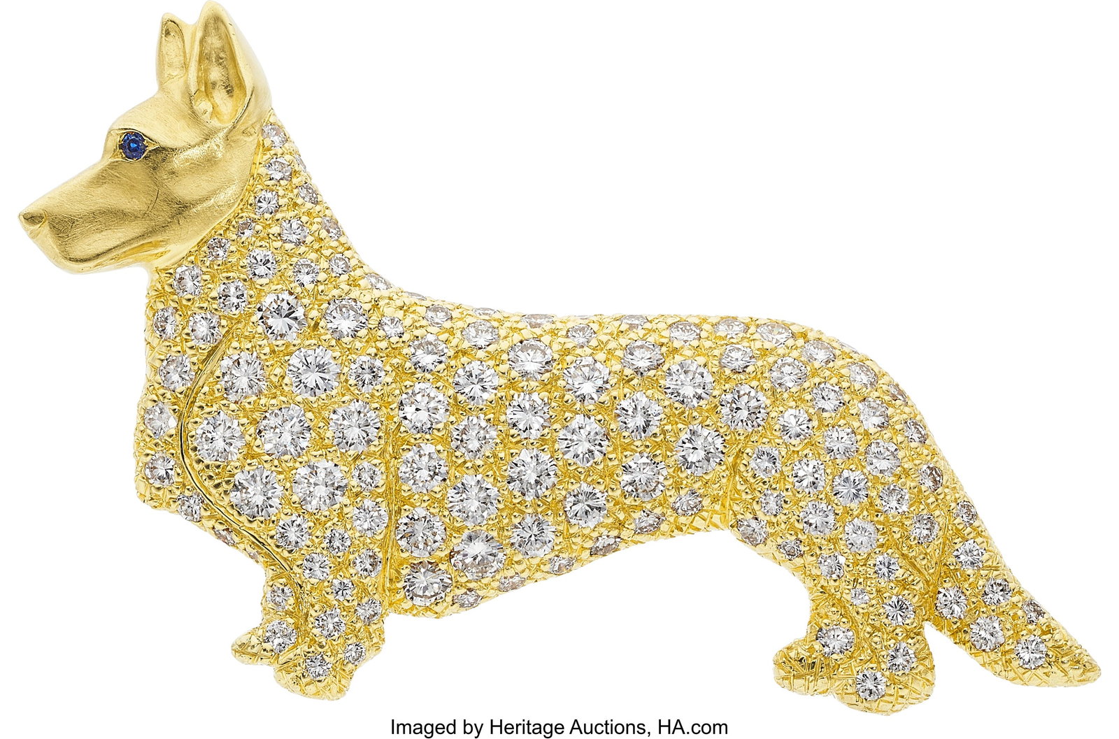 Johannes Diamond, Sapphire, Gold Brooch Stones: (1 of 2)