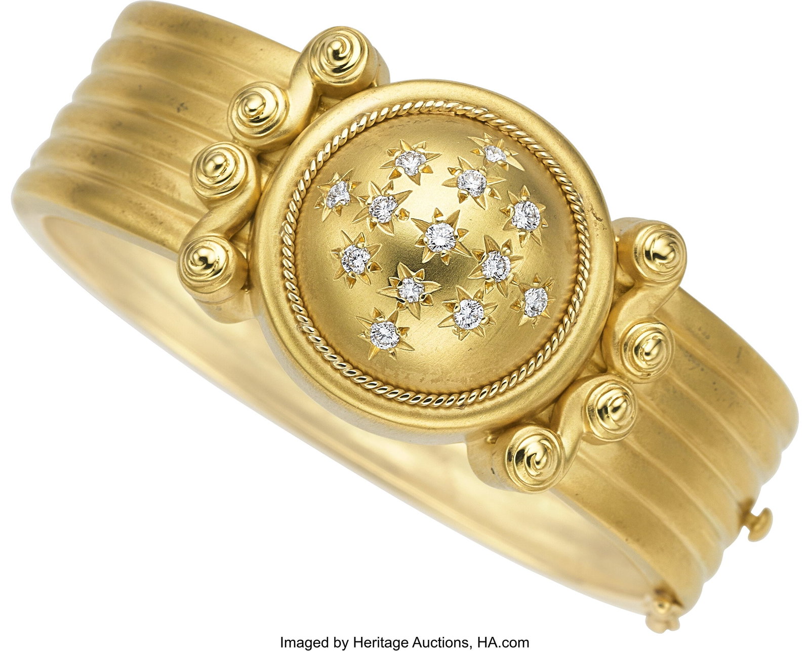 Orlanda Olsen Diamond, Gold Bracelet Stones: Fu: Orlanda Olsen Diamond, Gold Bracelet Stones: Full-cut diamonds weighing a total of approximately 0.60 carat Metal: 18k gold Marked: for Orlanda Olsen Gross Weight: