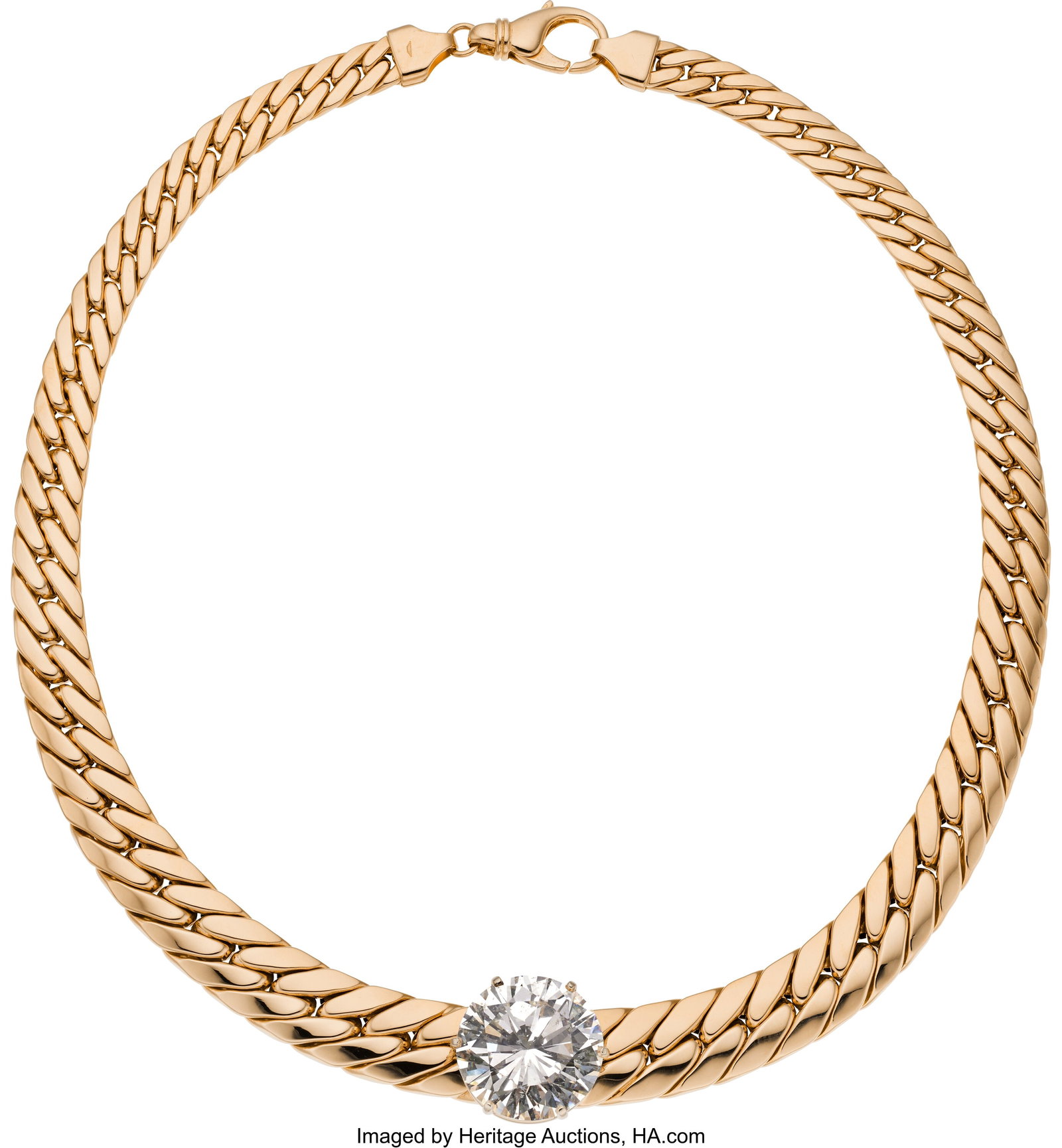 Diamond, Gold Necklace Stones: Round brilliant- (1 of 5)