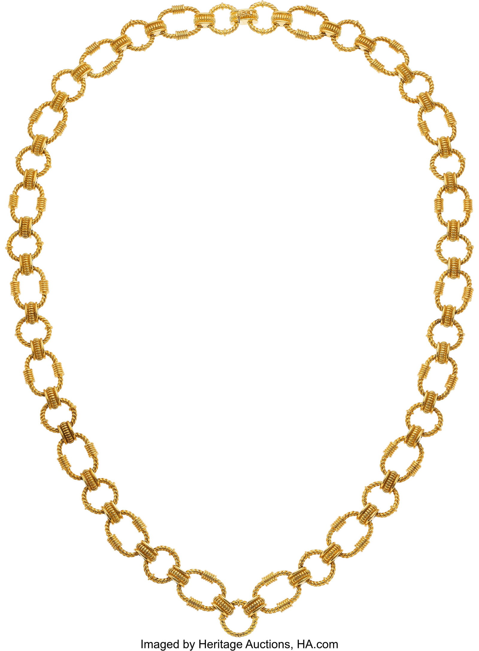 Gold Necklace Metal: 18k gold Weight: 305.60 gr: Gold Necklace Metal: 18k gold Weight: 305.60 grams Dimensions: 35-1/2 inches x 7/8 inch Property of an Animal Advocate: A portion of the proceeds from this