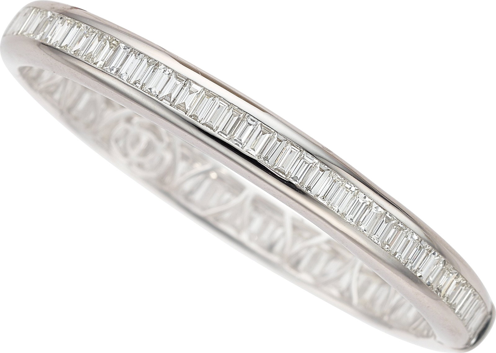 Ammrada Diamond, White Gold Bracelet Stones: Ba: Ammrada Diamond, White Gold Bracelet Stones: Baguette-cut diamonds weighing a total of approximately 7.90 carats Metal: 18k white gold Marked: for Ammrada Gross Weight&c