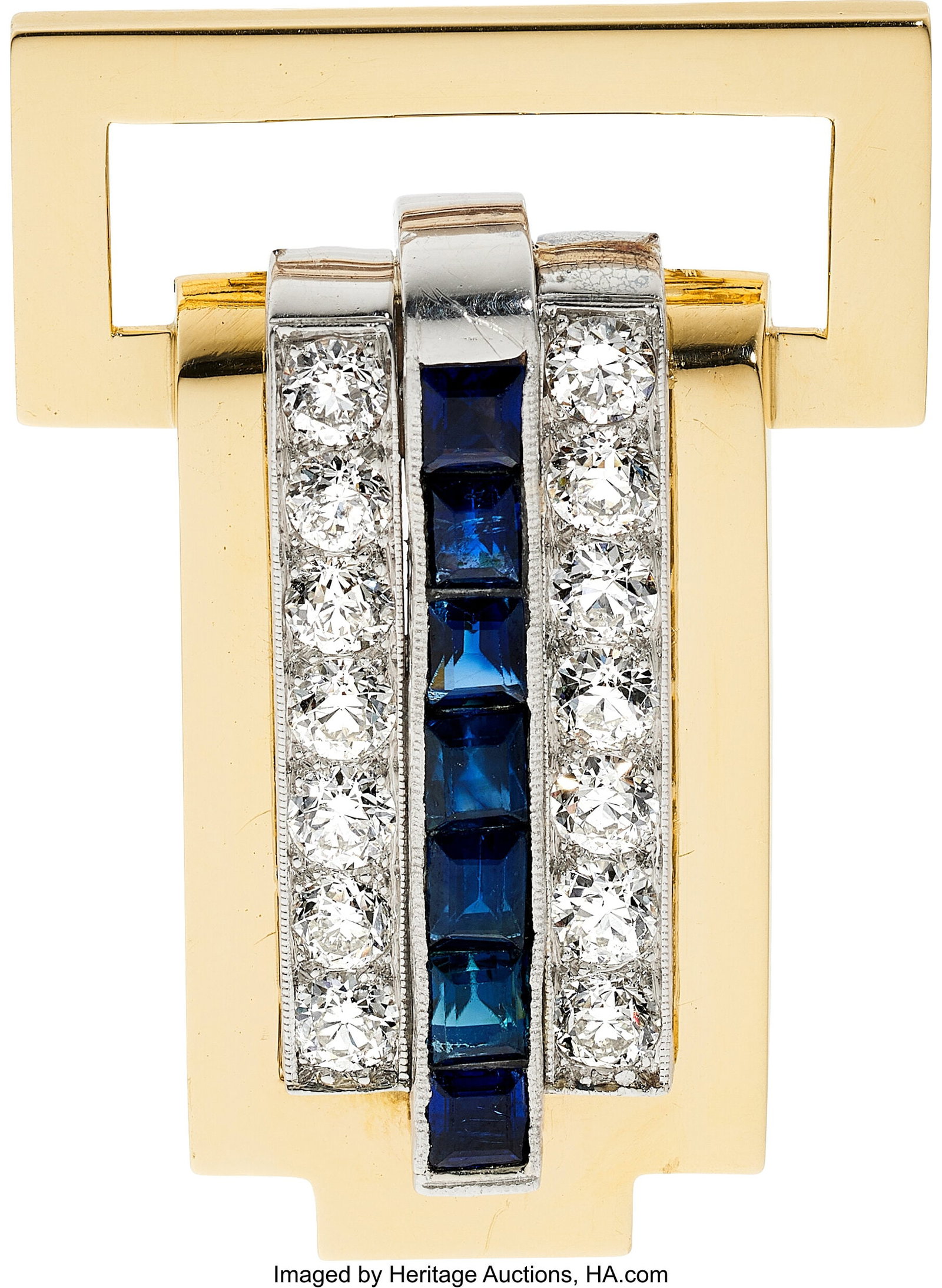 Marcus & Co. Retro Diamond, Sapphire, Platinum, (1 of 3)