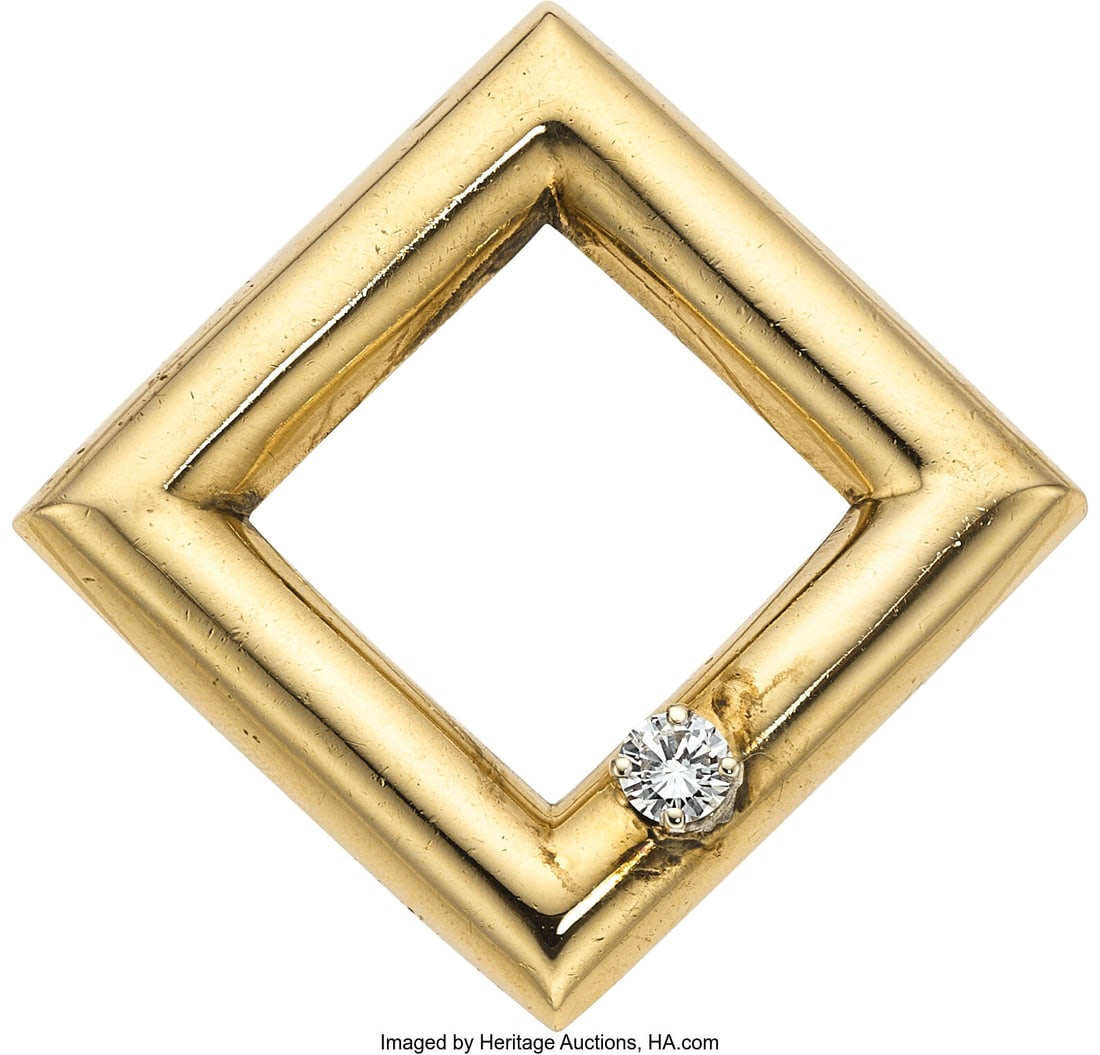 Whitehouse Bros. Diamond, Gold Brooch Stones: F: Whitehouse Bros. Diamond, Gold Brooch Stones: Full-cut diamond weighing approximately 0.30 carat Metal: 14k gold Marked: for Whitehouse Bros. Gross Weight&