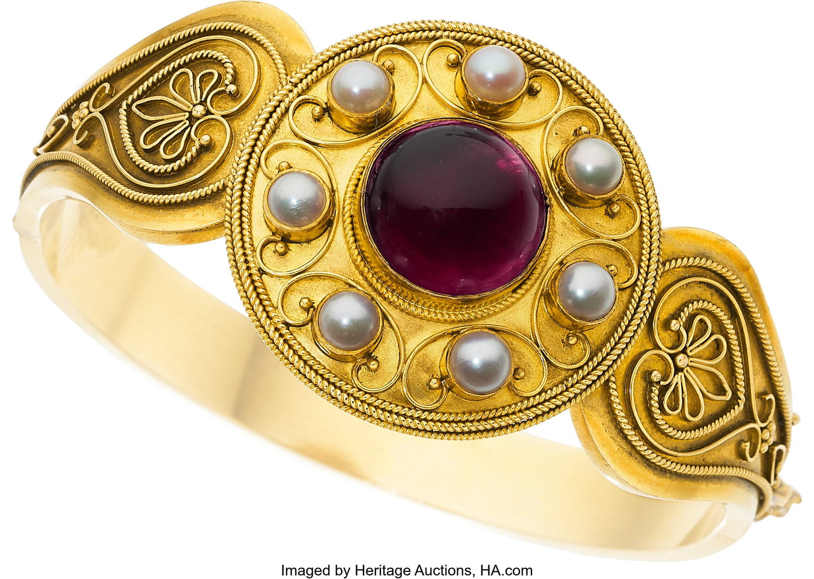 Amethyst, Half-Pearl, Gold Bracelet Stones: Ame (1 of 1)