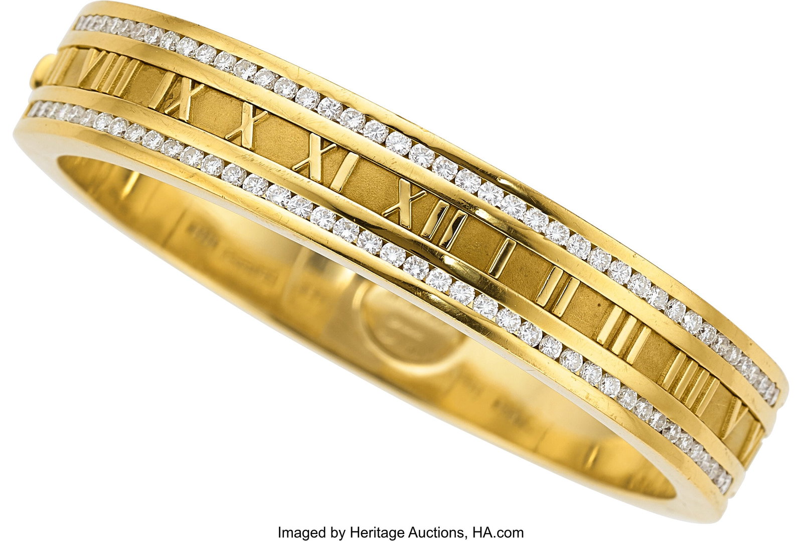 Tiffany & Co. Diamond, Gold Bracelet, circa 1995: Tiffany & Co. Diamond, Gold Bracelet, circa 1995 Stones: Full-cut diamonds weighing a total of approximately 2.50 carats Metal: 18k gold Marked: Tiffany
