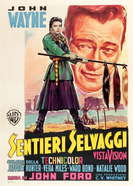 The Searchers (Warner Brothers, 1956). Italian 2: The Searchers (Warner Brothers, 1956). Italian 2 - Foglio (39.5" X 55"). John Wayne a