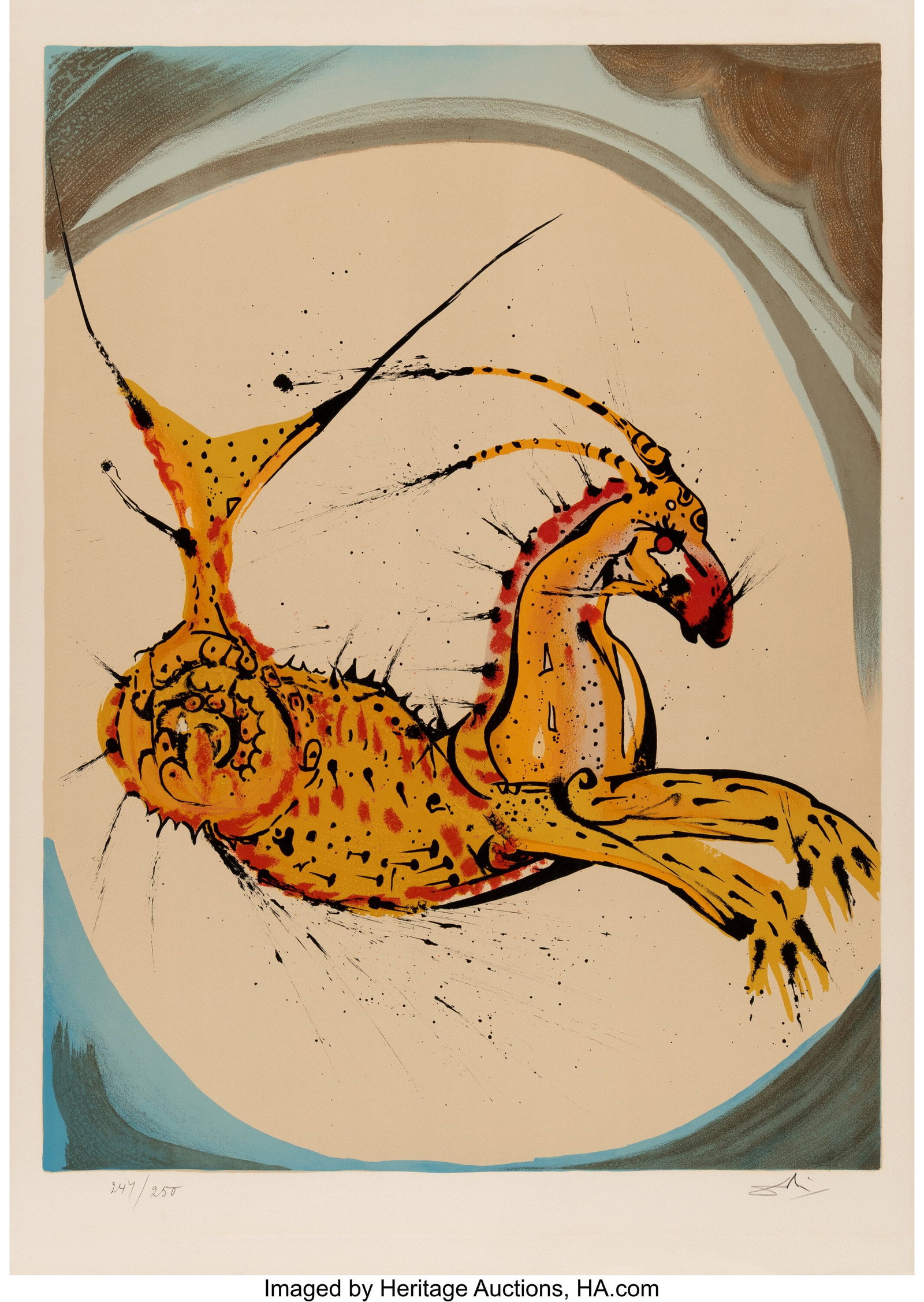 Salvador Dalí (1904-1989) Capricorn, from Signs: Salvador Dalí (1904-1989) Capricorn, from Signs of the Zodiac, 1967 Lithographs in colors on Arches paper 28-3/4 x 20-1/2 inches (73.0 x 52.1 cm