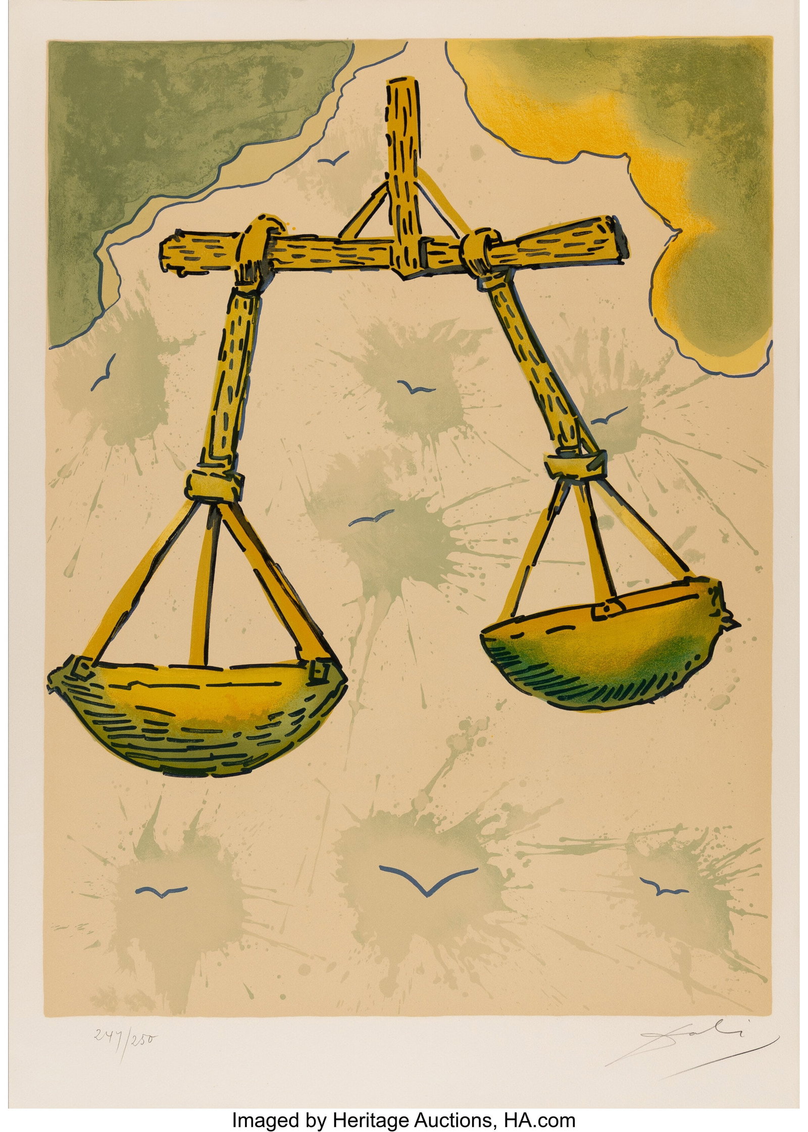Salvador Dalí (1904-1989) Libra, from Signs of : Salvador Dalí (1904-1989) Libra, from Signs of the Zodiac, 1967 Lithograph in colors on Arches paper 29-1/2 x 22 inches (74.9 x 55.9 cm) (