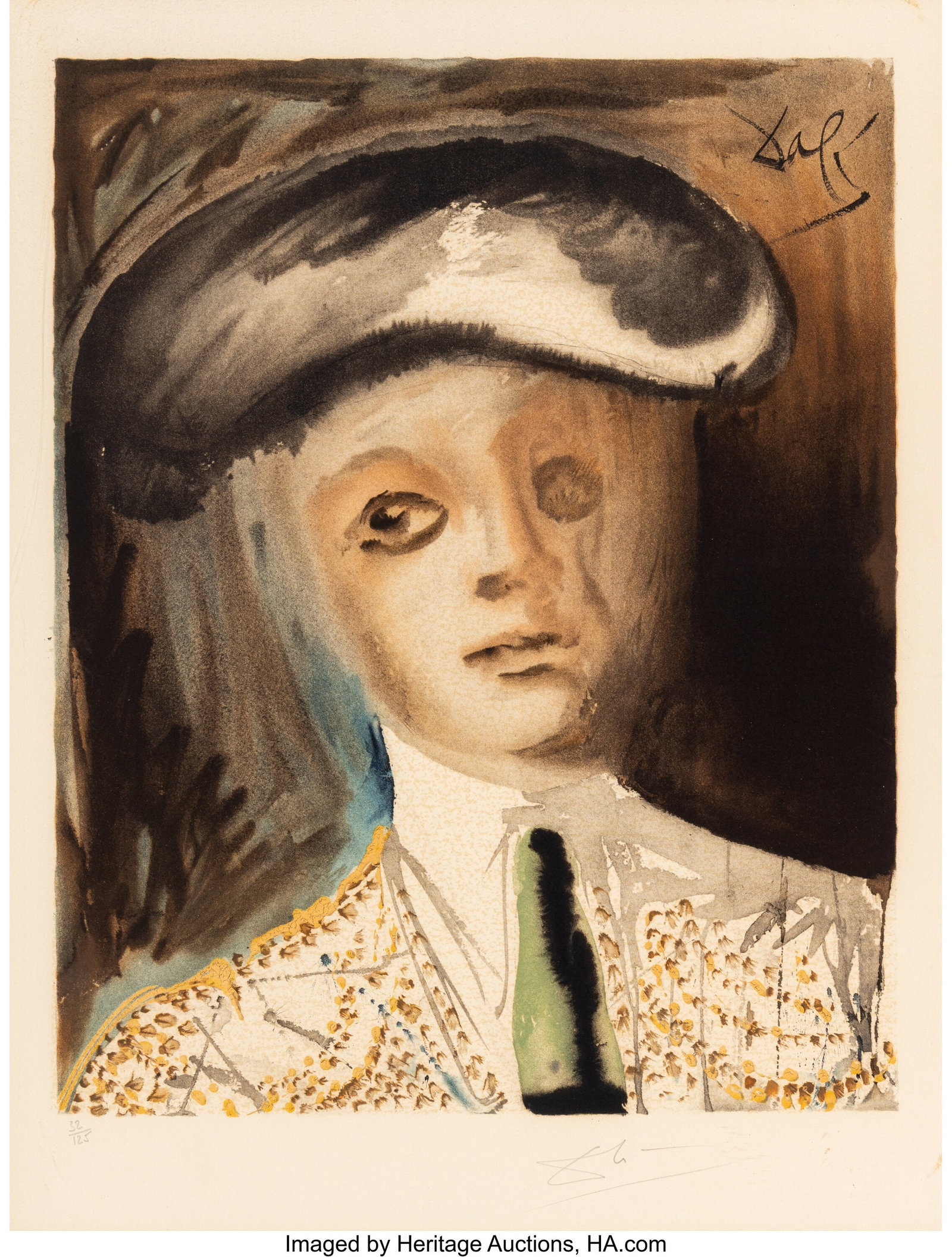 Salvador Dalí (1904-1989) Portrait of the Bullf: Salvador Dalí (1904-1989) Portrait of the Bullfighter Hero, Escamillo, from Carmen, 1970 Lithograph in colors on Arches paper 25-1/2 x 19-3/4 inches (64