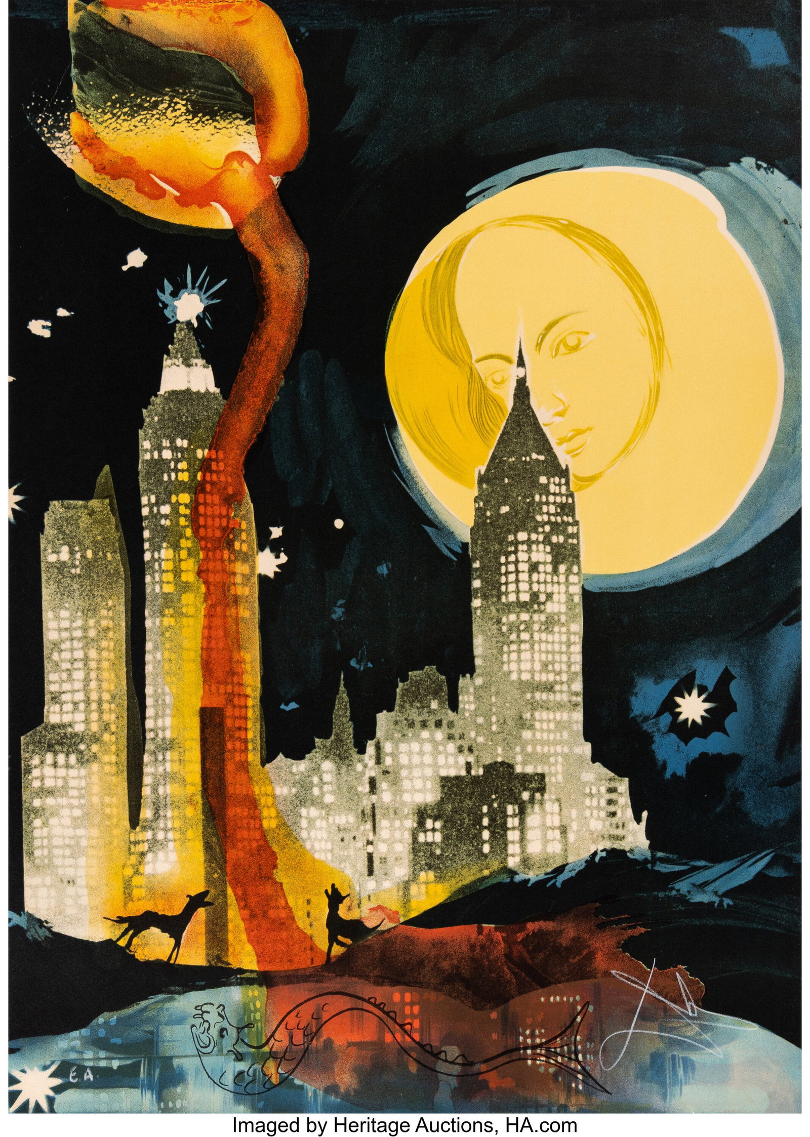 Salvador Dalí (1904-1989) Manhattan Skyline, 19 (1 of 3)