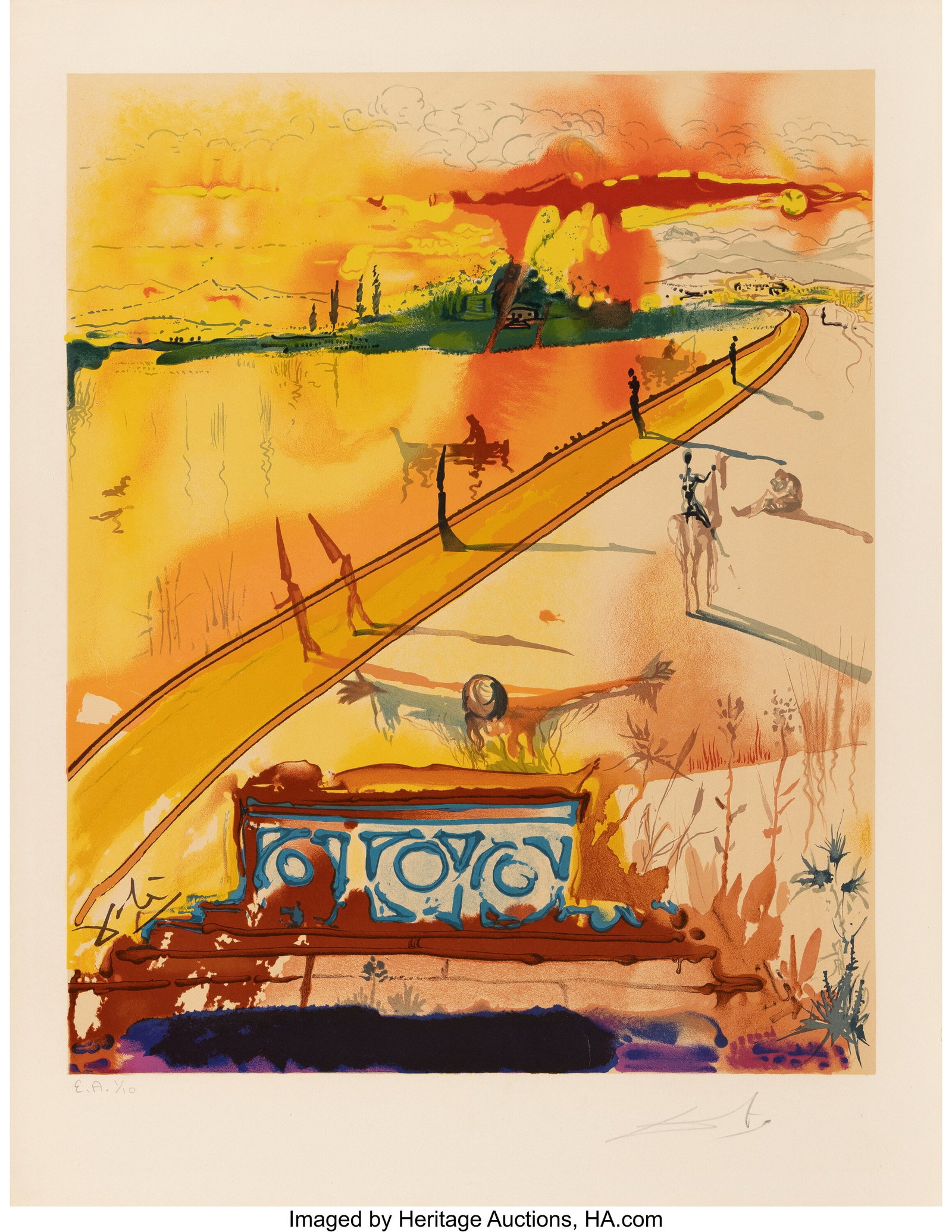 Salvador Dalí (1904-1989) The Obsequies for Clo: Salvador Dalí (1904-1989) The Obsequies for Clorinda, from The Marquis de Sade, 1969 Lithograph in colors on wove paper 25-5/8 x 19-5/8 inches (65.1 x 